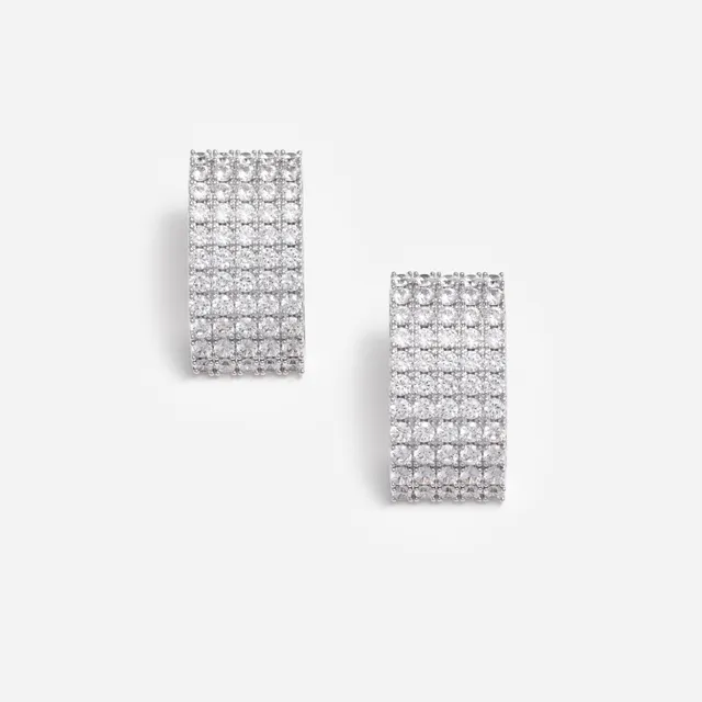 Self Portrait Crystal Chainmail Earrings Ohrringe Silber