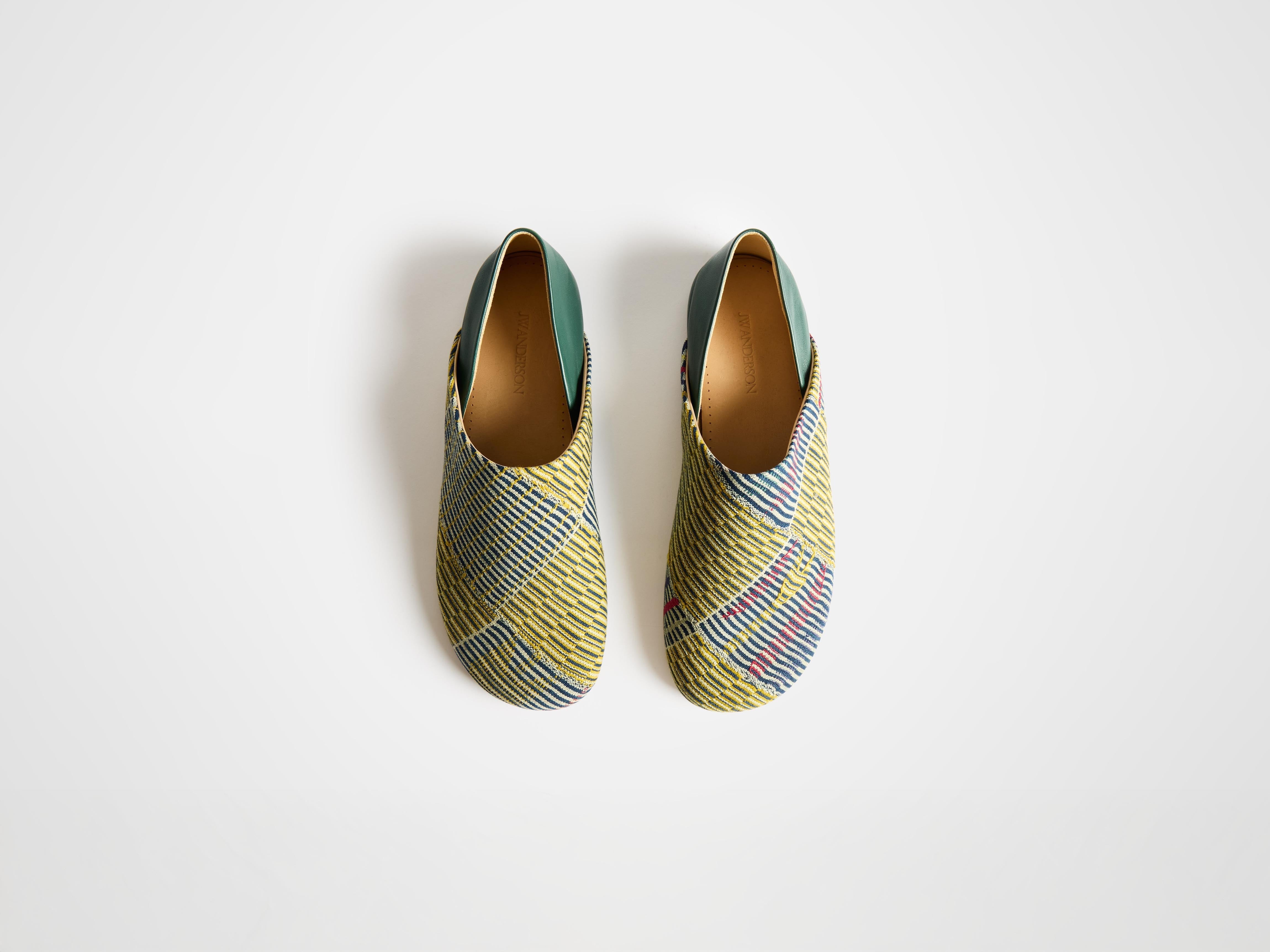 J.W.Anderson Slipper Mules Pantoletten Yellow Multi Jacquard