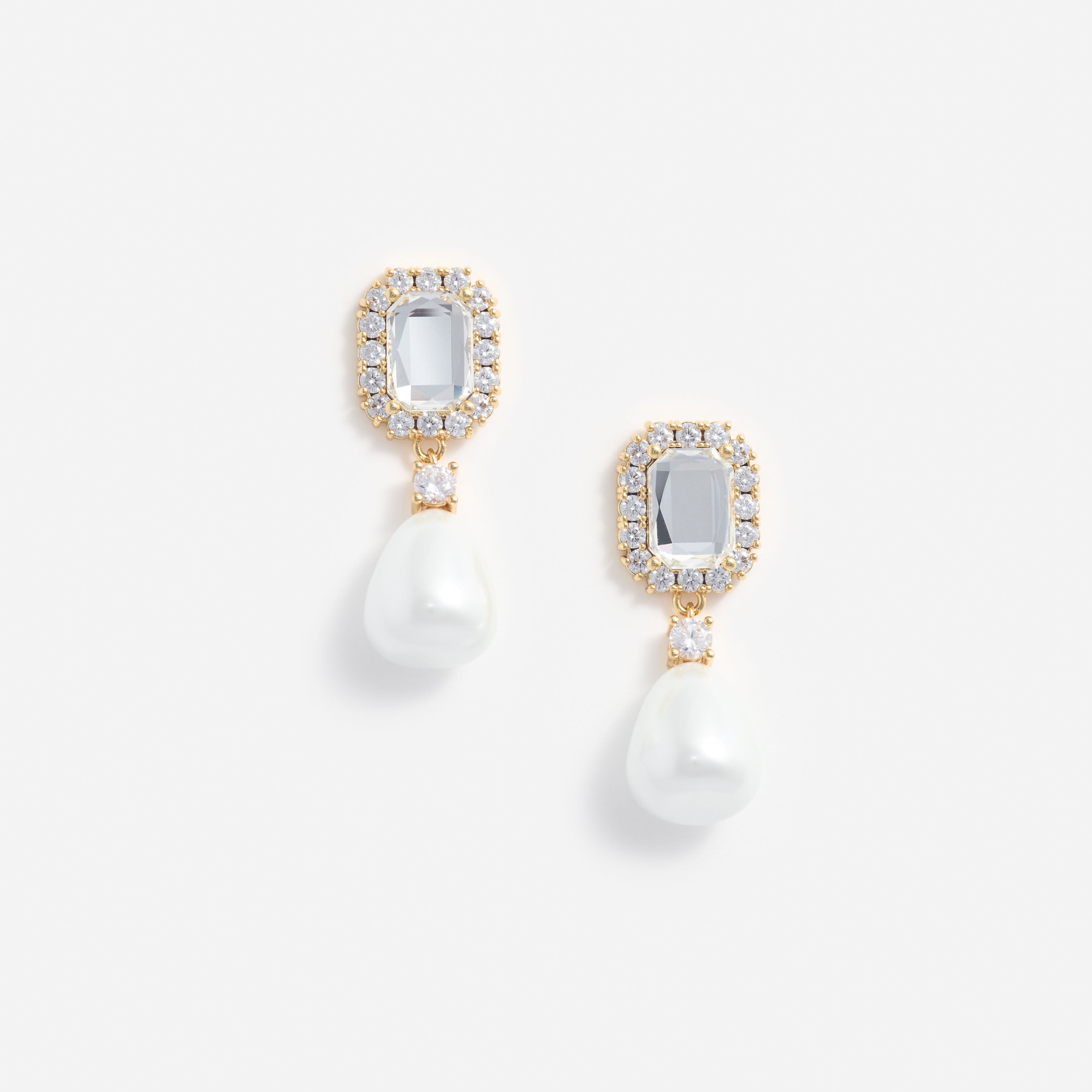 Self Portrait Crystal Pearl Drop Ohrringe Gold One Size Perle