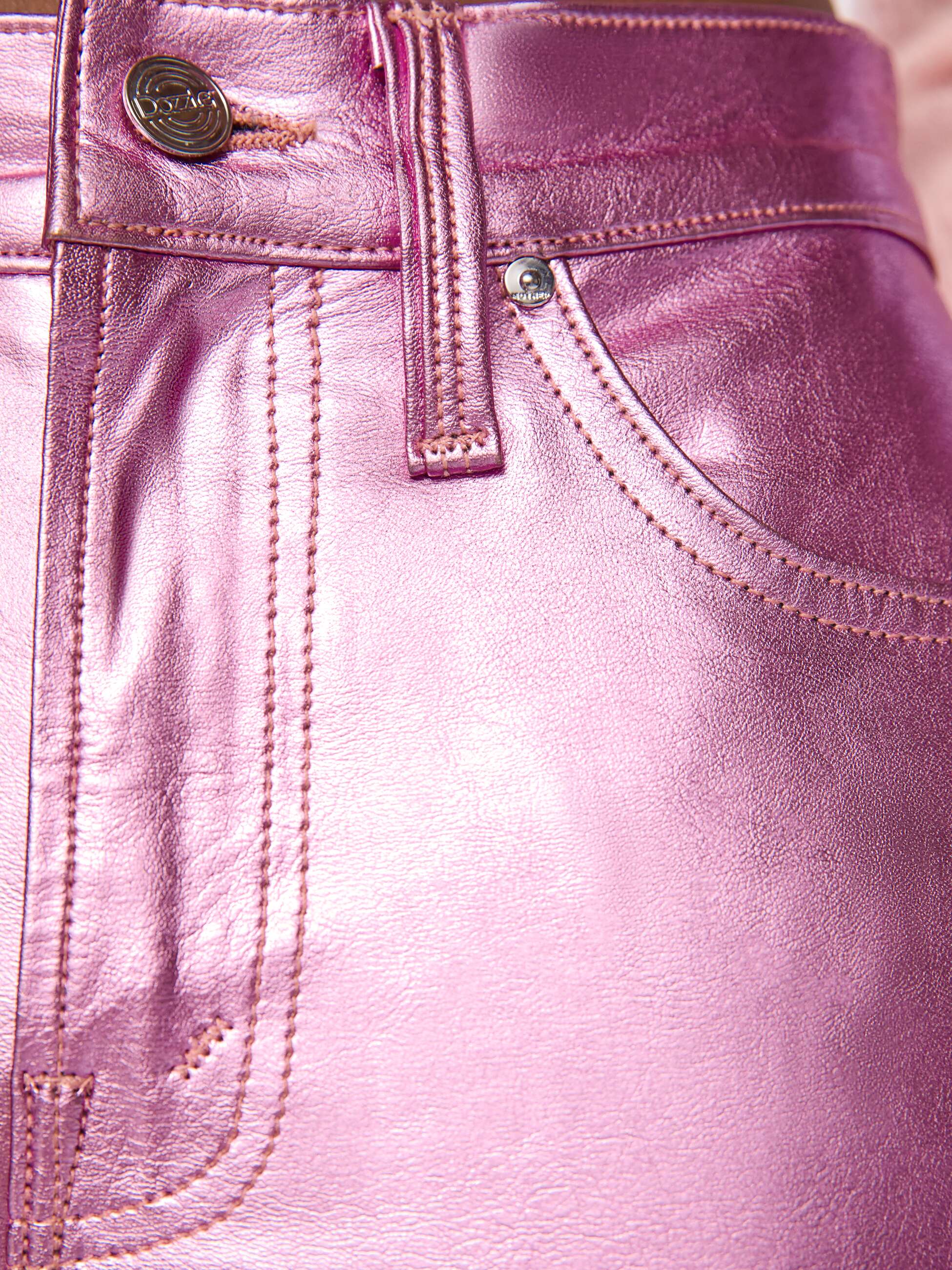 Mother The Mid Rise Dazzler Flood Jeans Hoop Earrings Pink