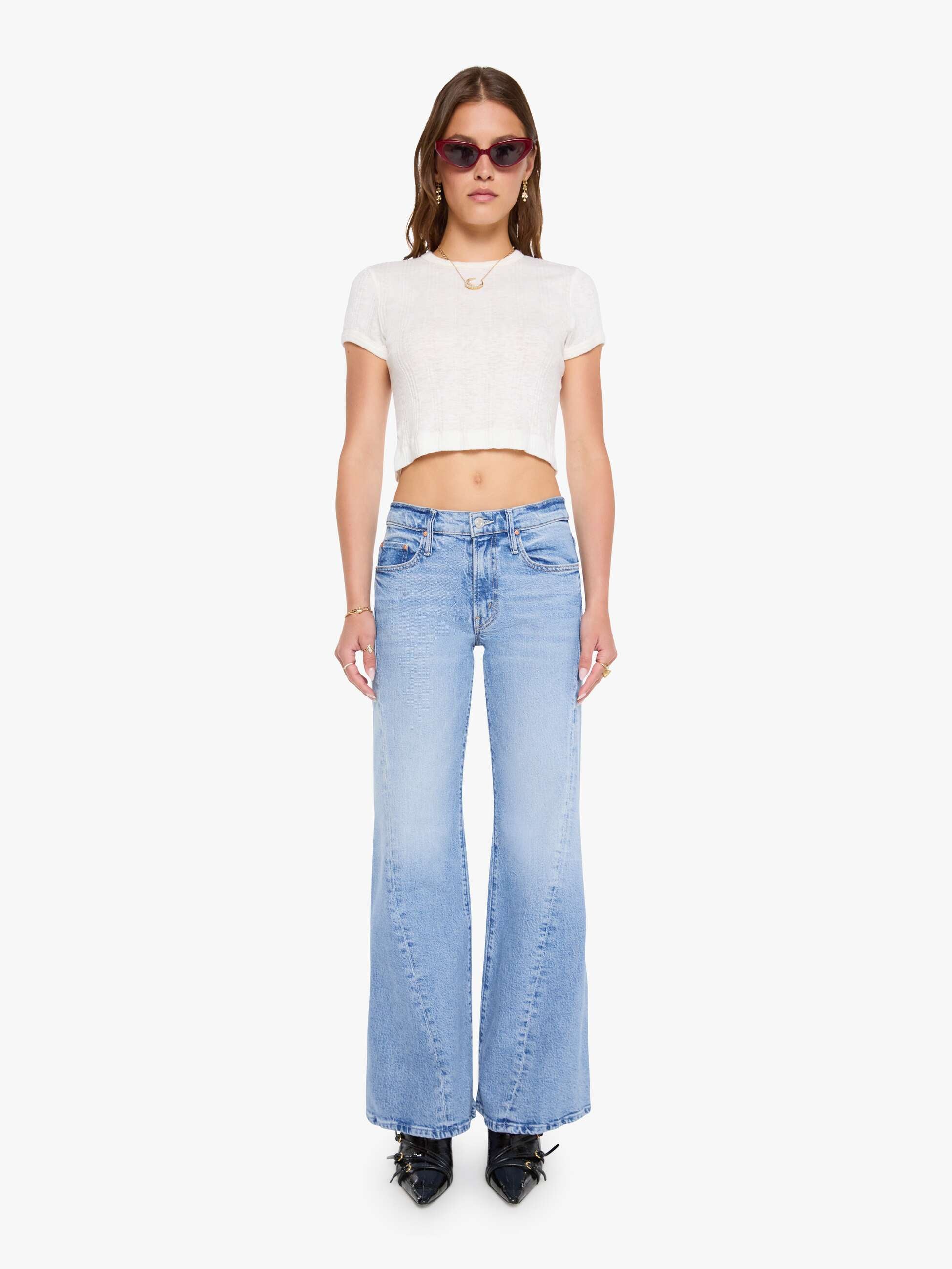 Mother Sidestepper Twist Jeans Sow Surreal hellblau