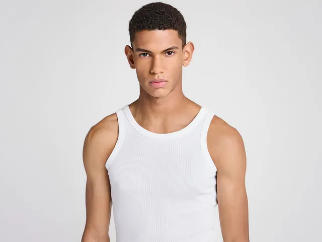 J.W.Anderson Rib Vest Tanktop Weiß Herren Slim Fit