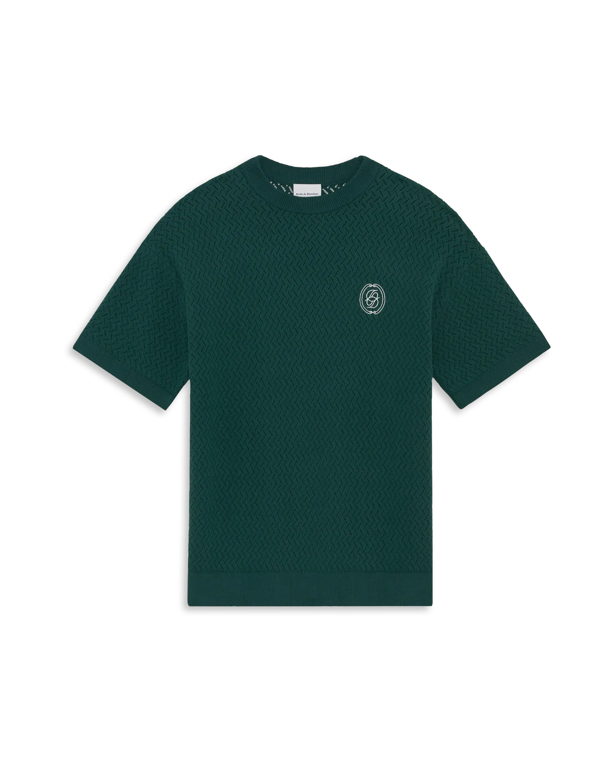 Drôle De Monsieur D Mirror Strick-T-Shirt grün Baumwolle