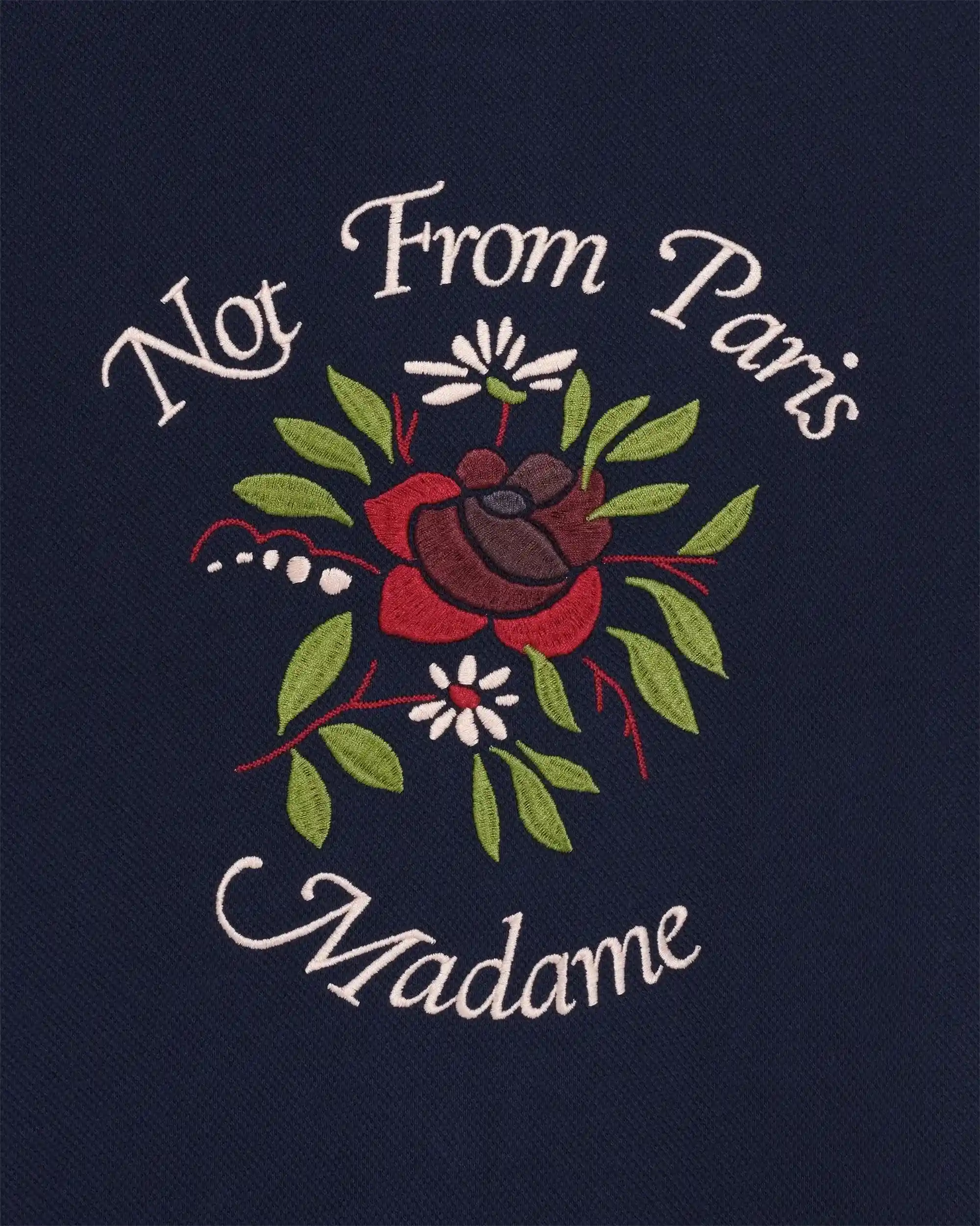Drôle De Monsieur Chemise Slogan Rose Hemd Baumwolle Navy