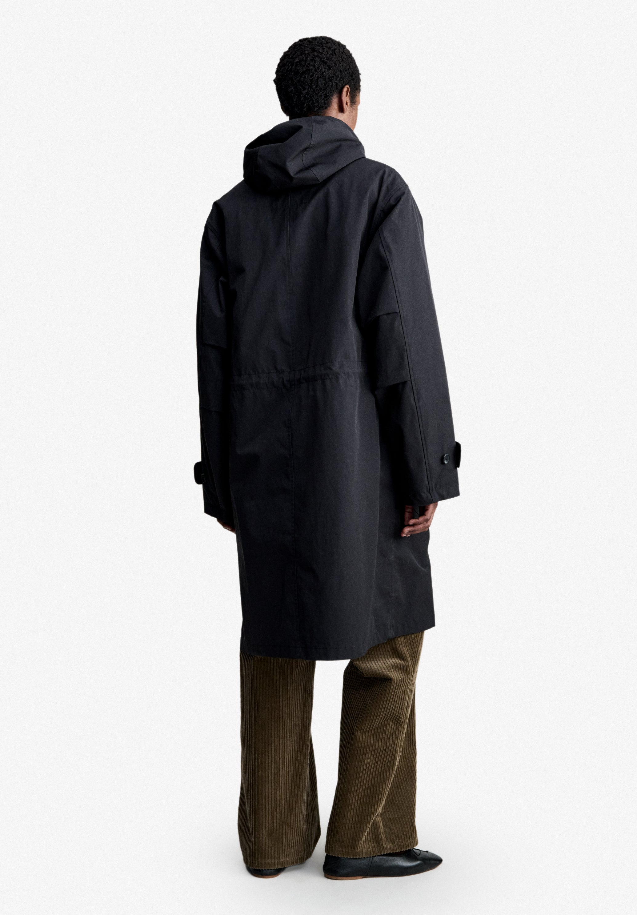 A.P.C. schwarzer Parka Größe M Wolle wasserabweisend