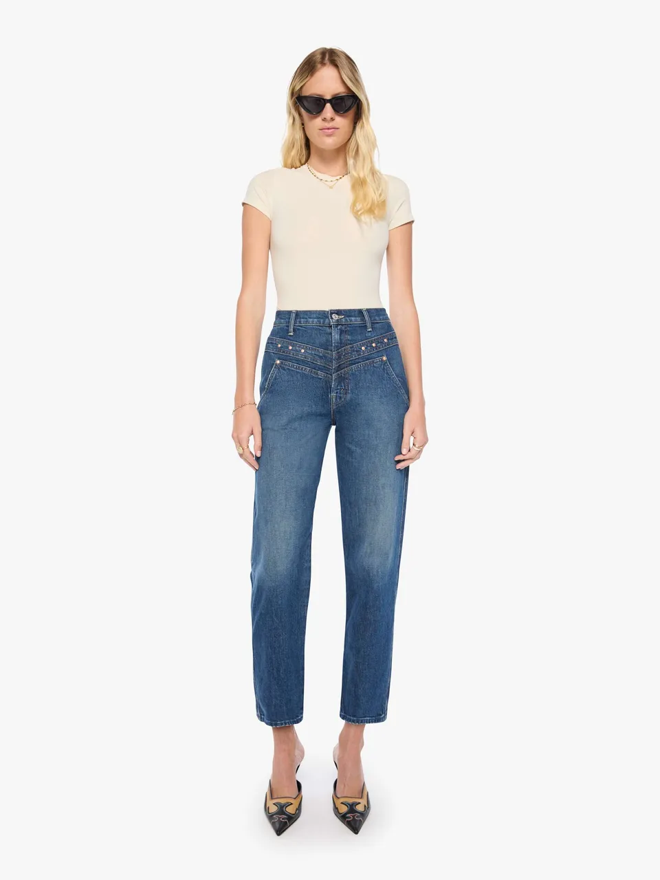 Mother The Rock Candy Tune Up Jeans Buckaroo Mittelblau