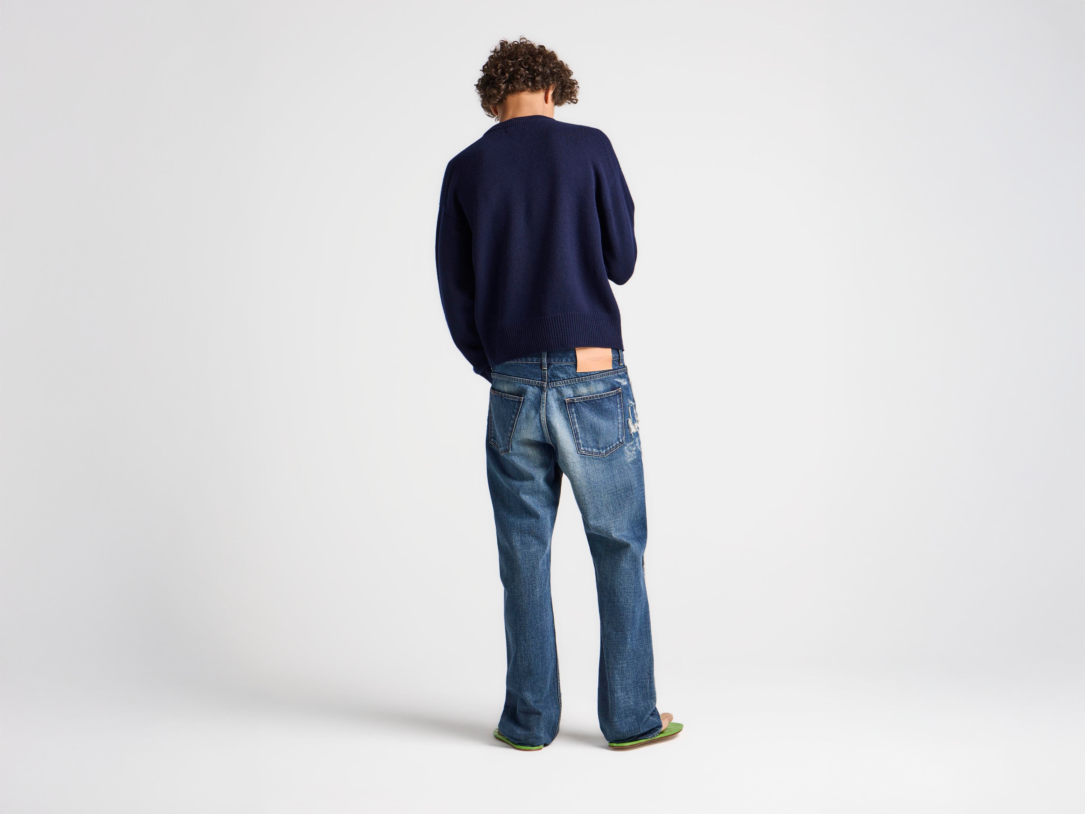 J.W.Anderson V-Neck Cashmere Pullover Navy Herren
