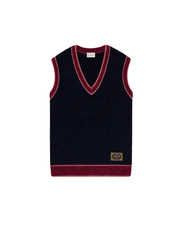 Drôle De Monsieur Knitwear Sleeveless V Neck Vest Strickweste Navy