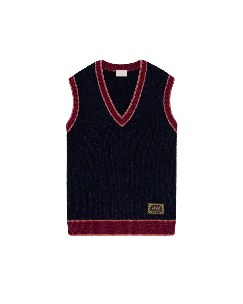 Drôle De Monsieur Knitwear Sleeveless V Neck Vest Strickweste Navy