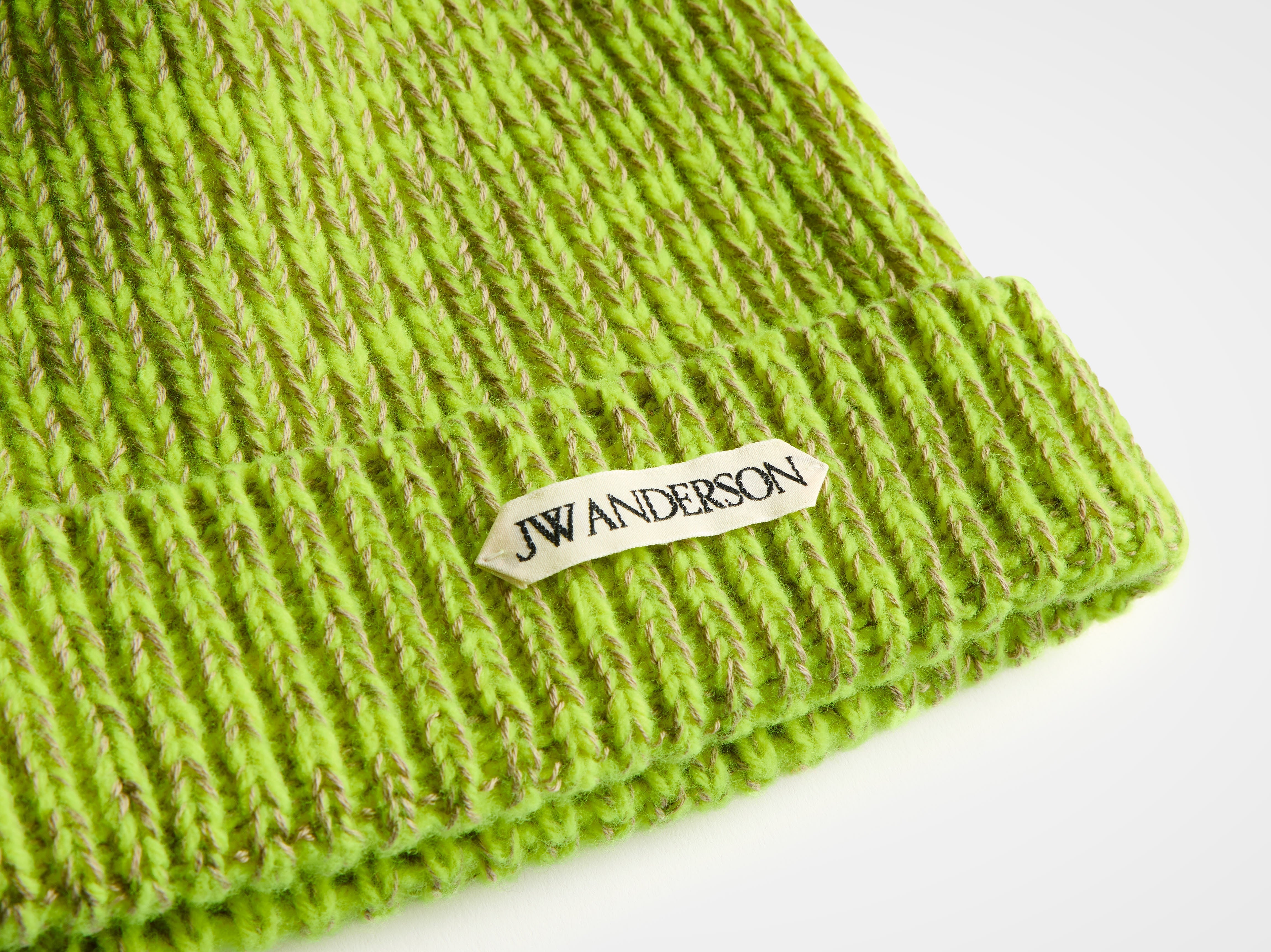 J.W.Anderson Mouline Beanie Mütze Neongelb Rippstrick