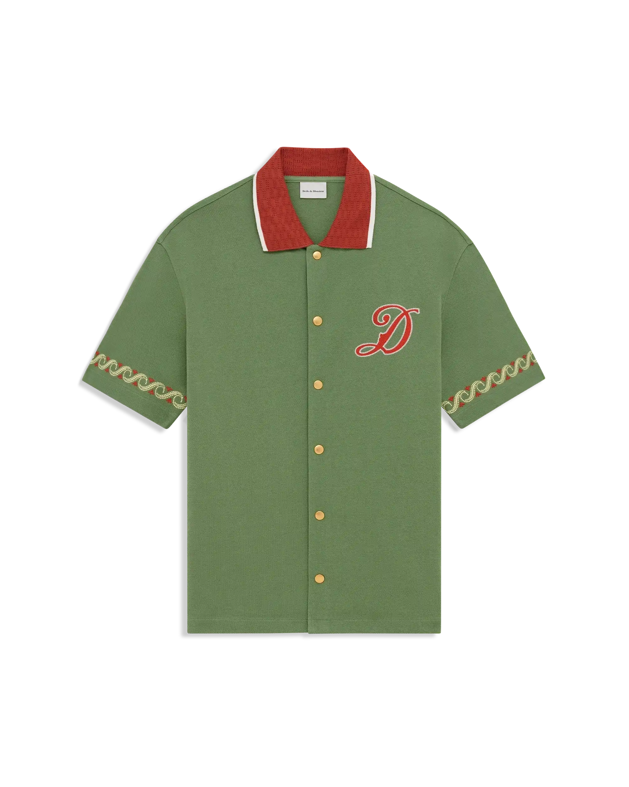Drôle de Monsieur K-SH251 Hemd Water Green Stickerei Baumwolle