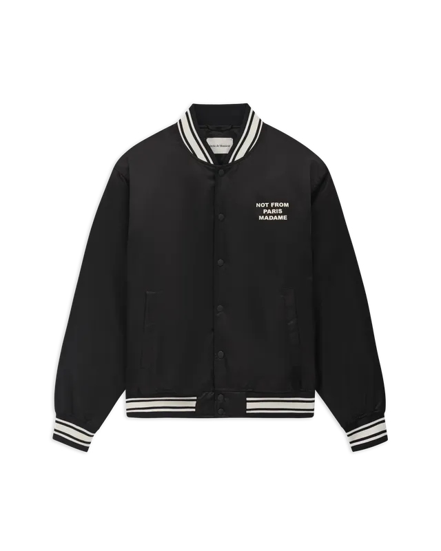Drôle de Monsieur N-JT330 Bomber Schwarz Slogan Nylon