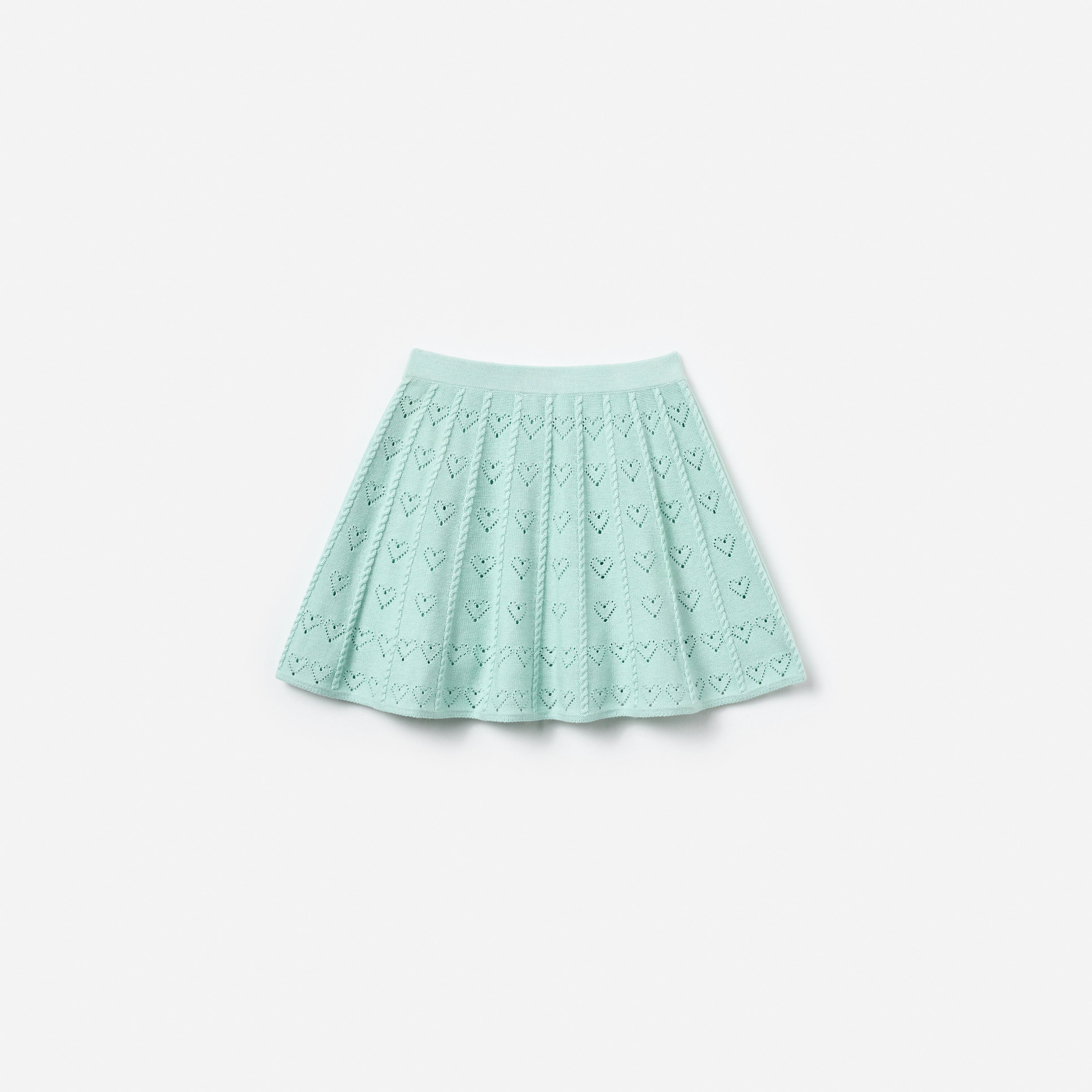 Self Portrait Bottoms Heart Knit Skirt Mint Kinder