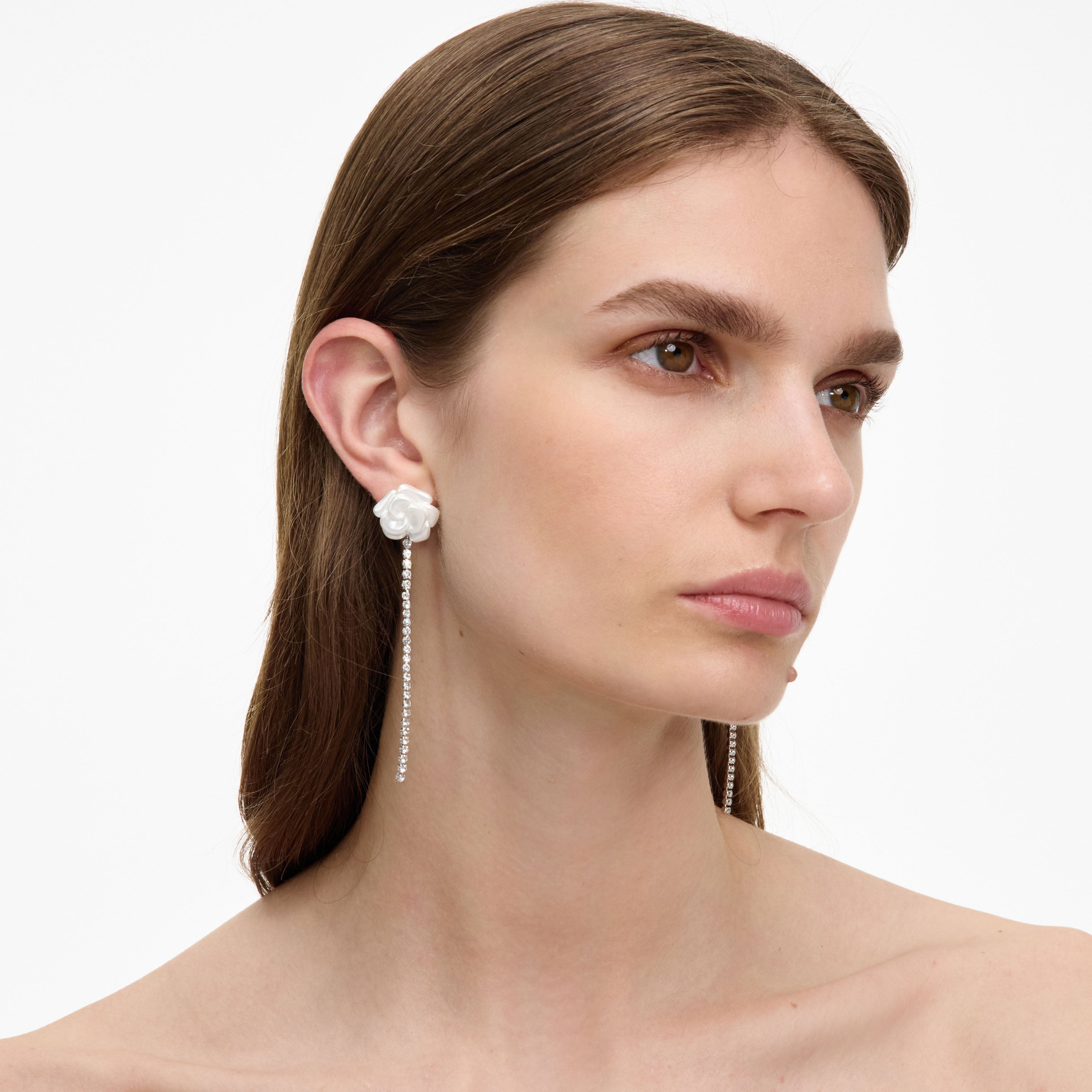 Self Portrait Pearl Flower Droplet Ohrringe Silber One Size