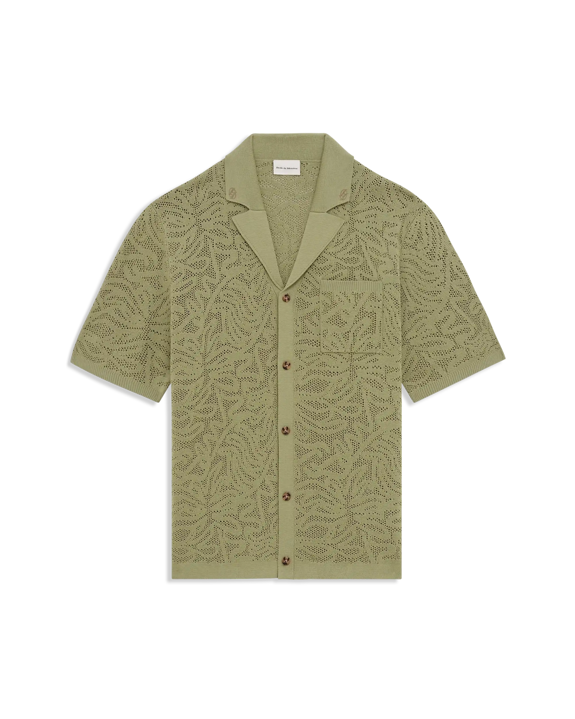 Drôle De Monsieur Chemise Maille Dentelle Hemd Khaki Baumwolle