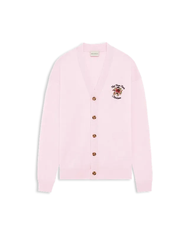 Drôle De Monsieur Slogan Rose Cardigan Wolle Hellrosa