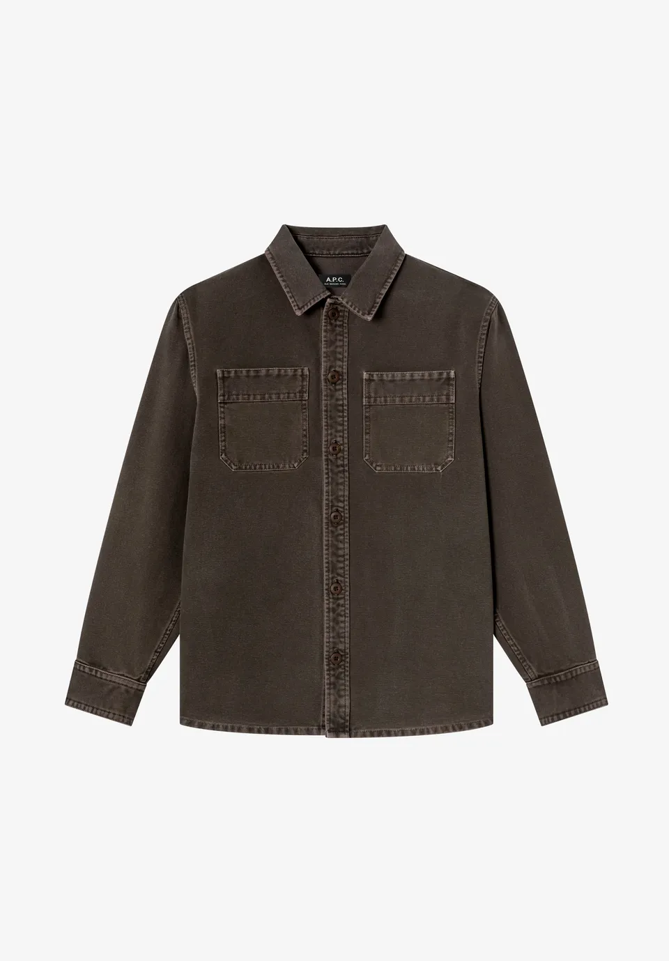 A.P.C. Workwear-Overshirt Braun recycelte Baumwolle L