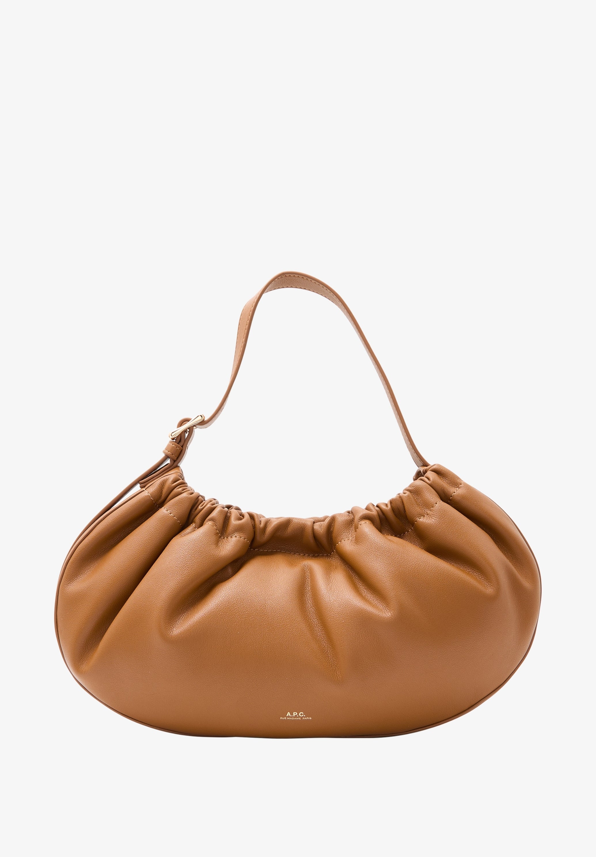 A.P.C. Ninon Hoop Tasche Lederoptik braun TU Schulter