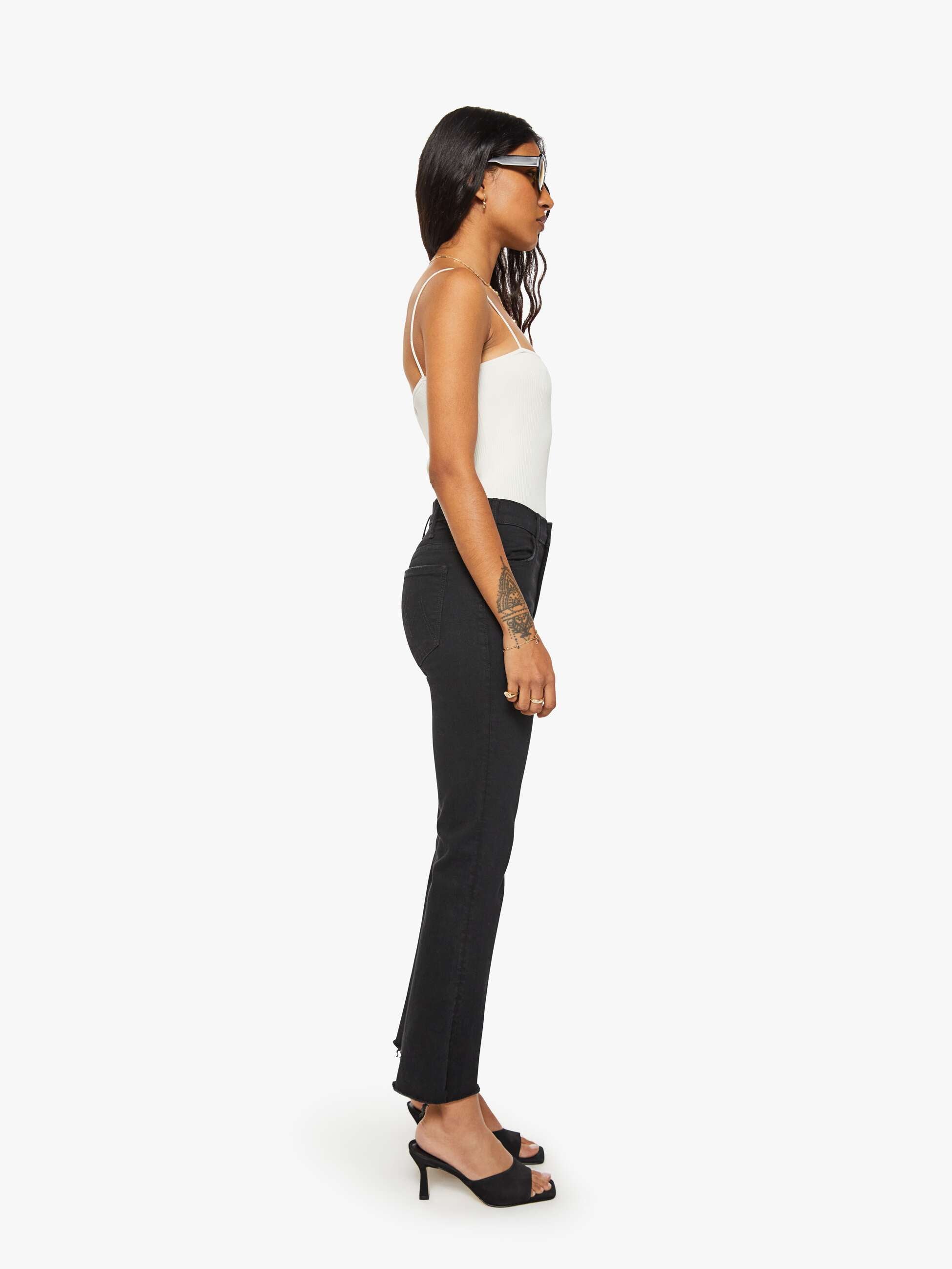 Mother The Lil Hustler Ankle Fray Jeans Schwarz