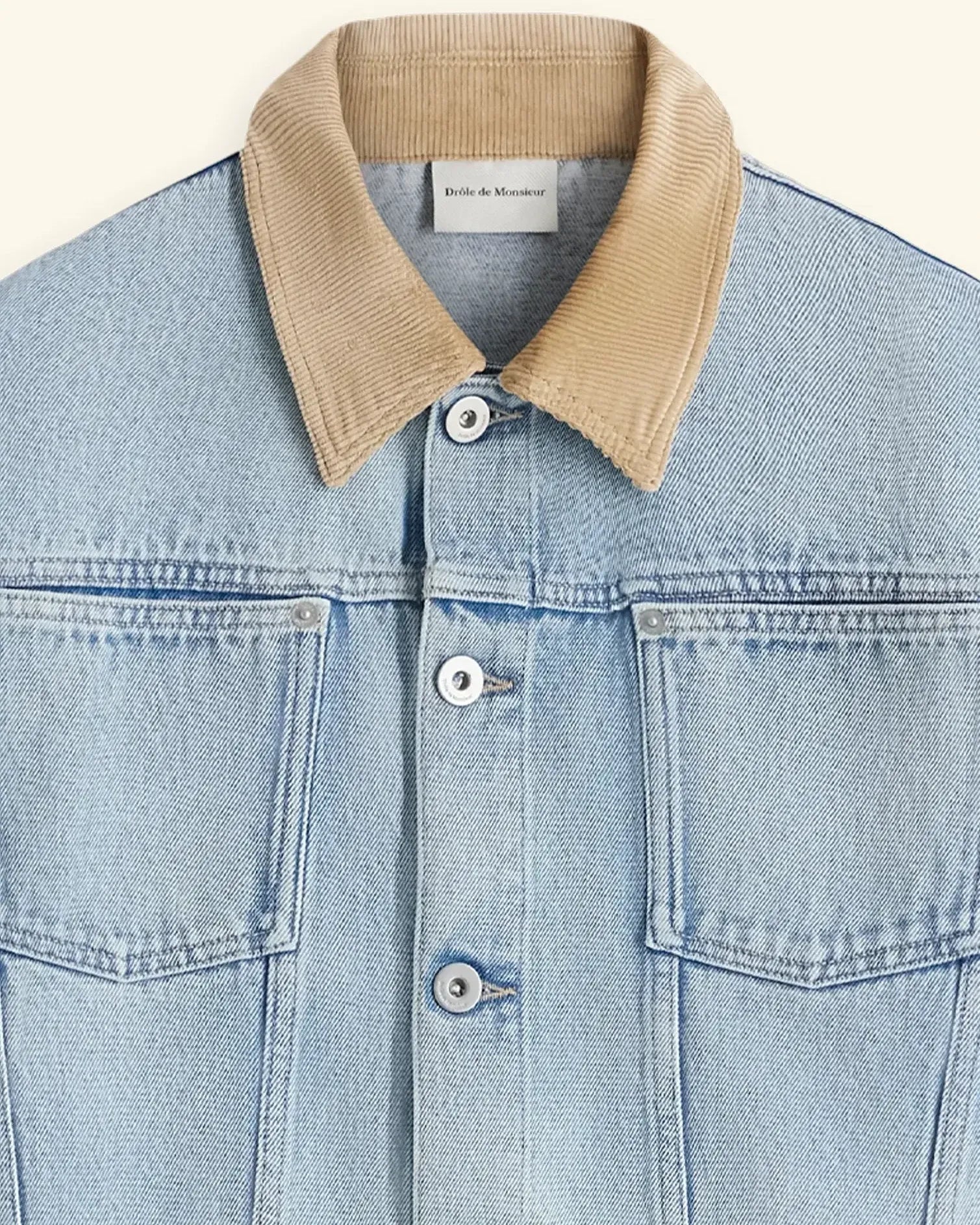 Drôle De Monsieur Jean Délavée Jeansjacke Hellblau Denim