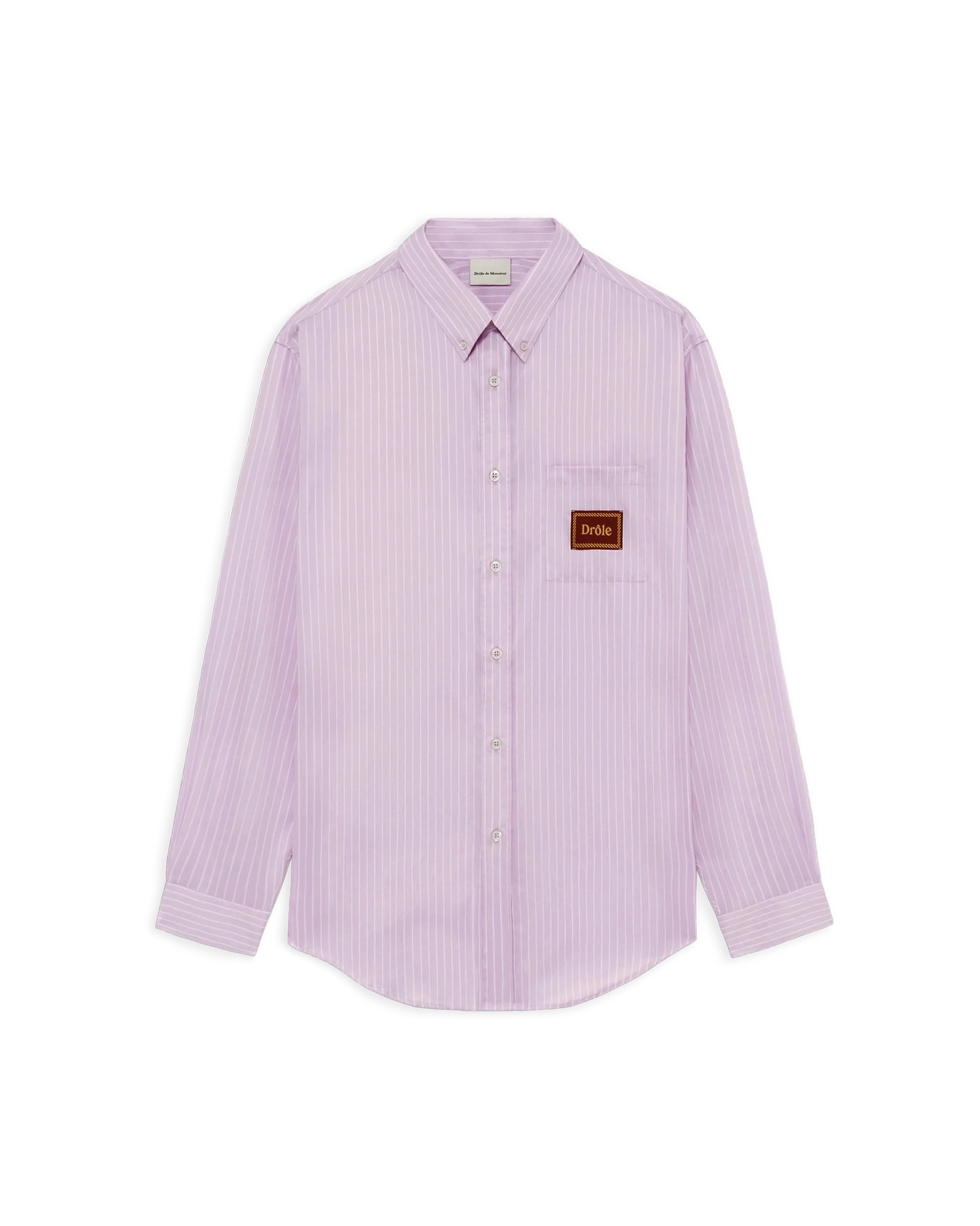 Drôle De Monsieur Chemise Rayée Hemd lavendel Baumwolle
