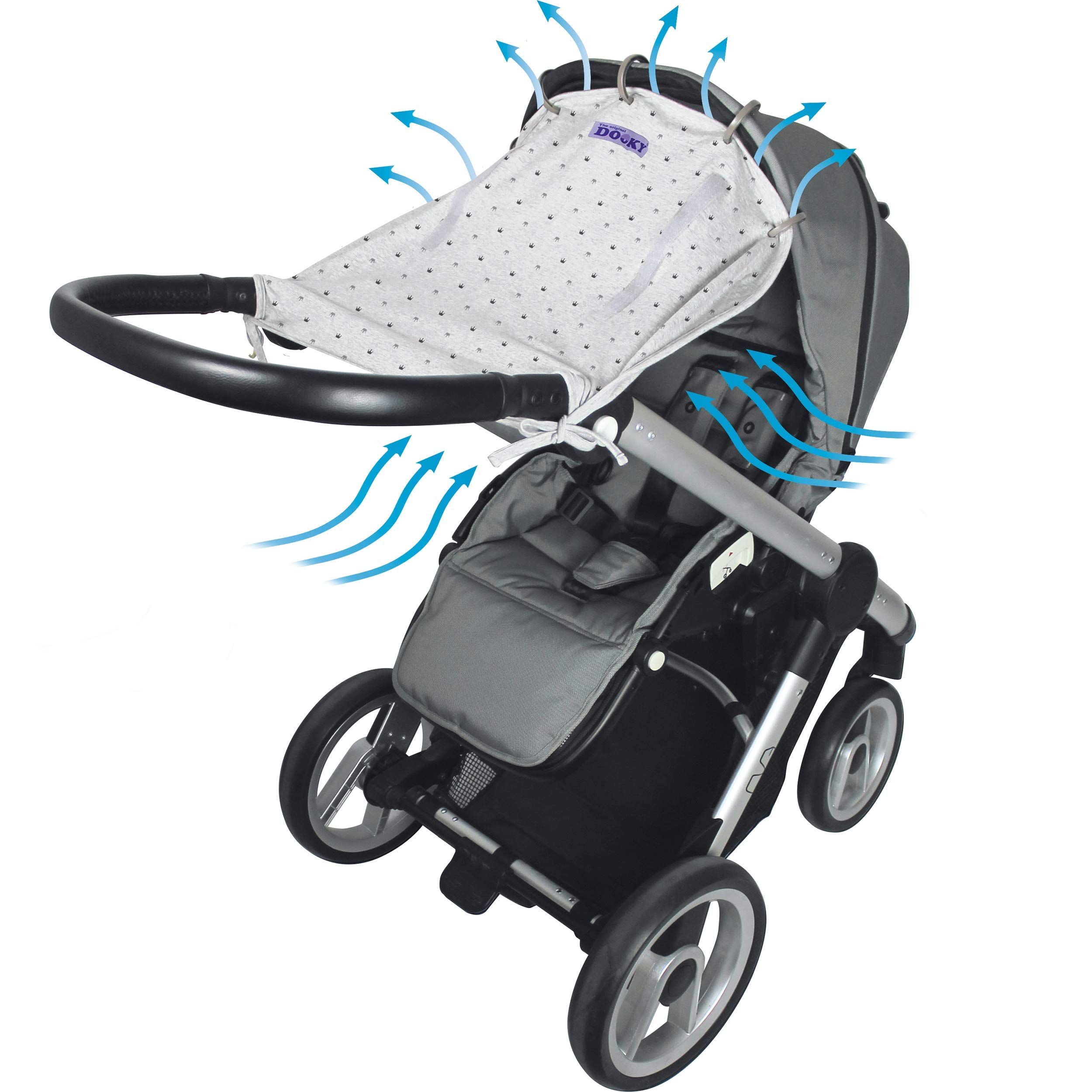 Dooky Universal Cover Combi Pack Light Grey Crown UV 40+ Set