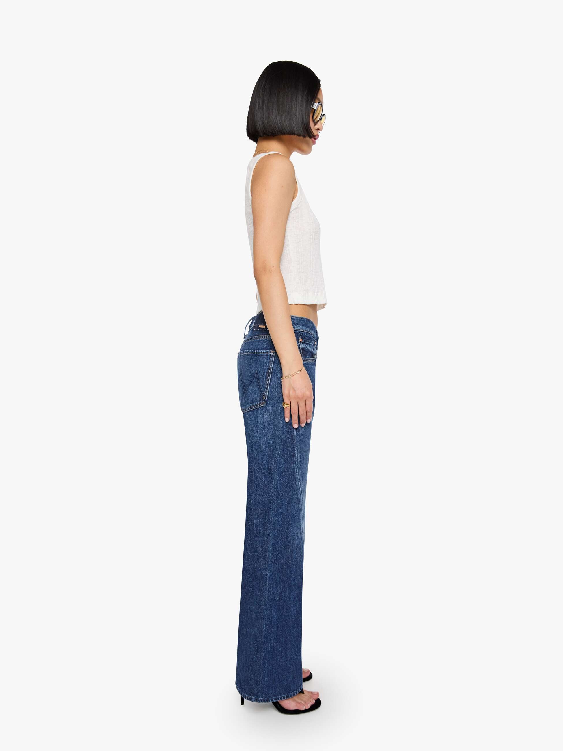 Mother Lil Bookie Twist Sneak Jeans Dunkelblau Bootcut