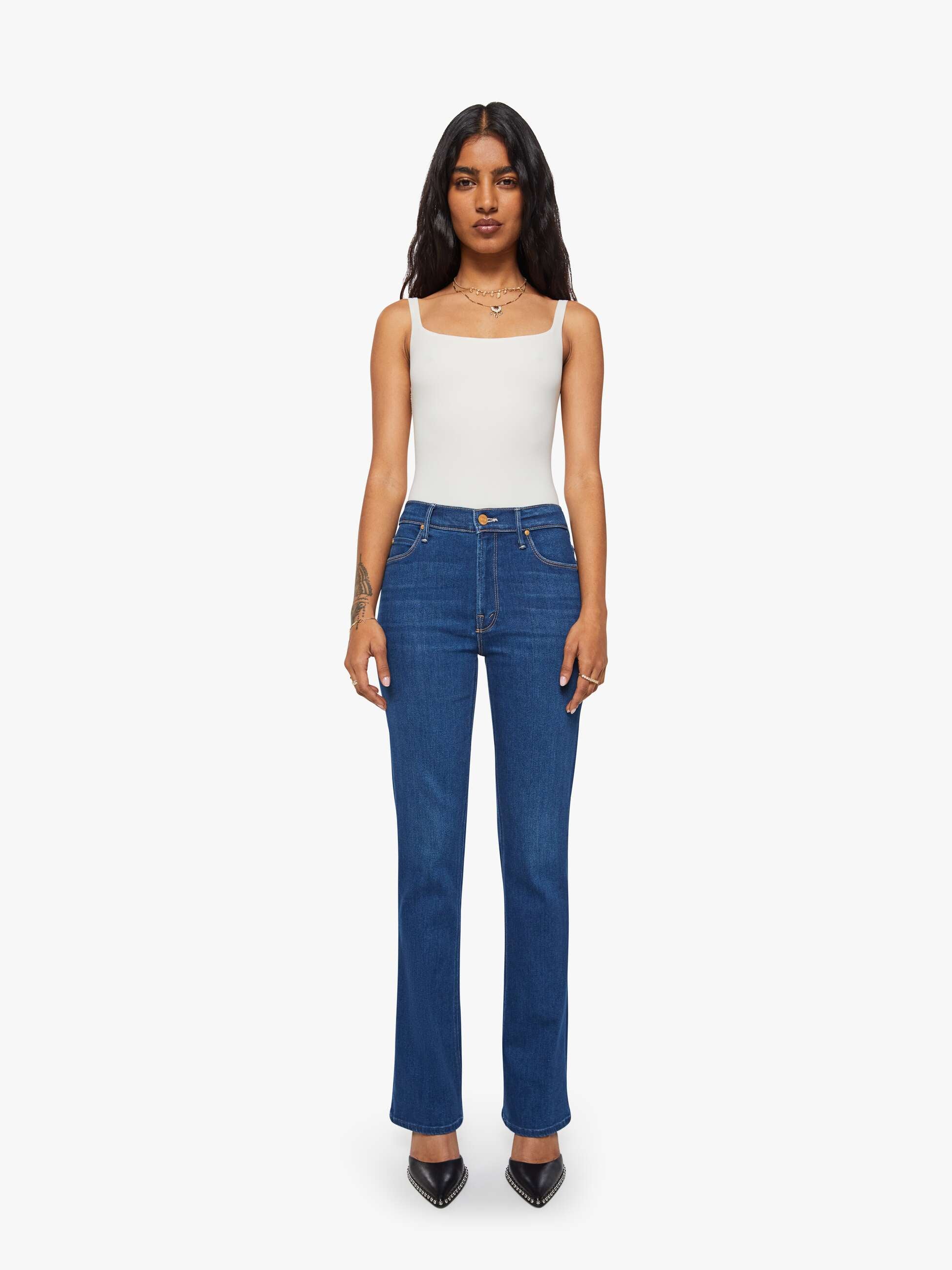 MOTHER Denim Petites The Lil Runaway Jeans Pinkies Up Mid Rise