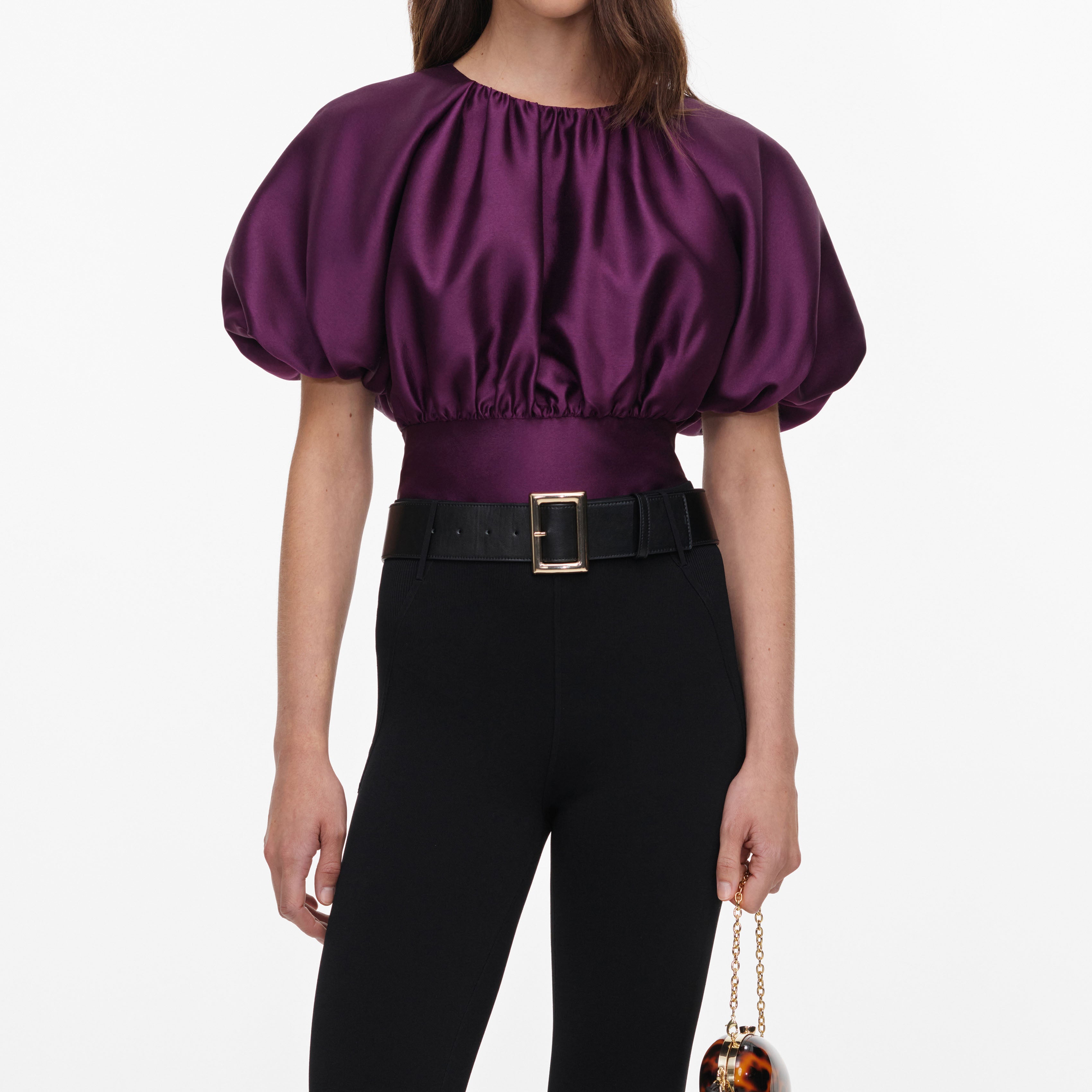 Self Portrait Tops Purple Taffeta Top UK 8 Rückenfrei