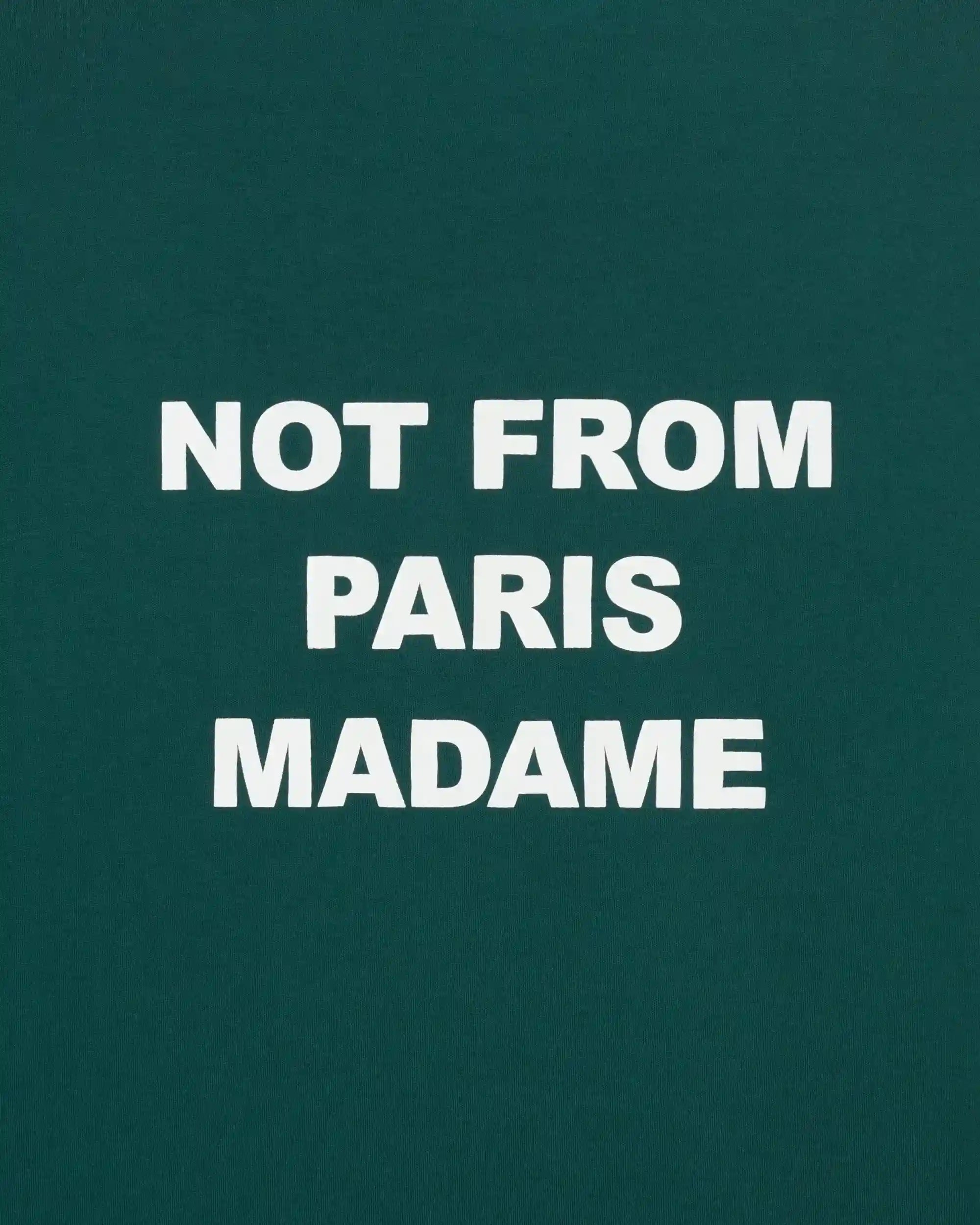 Drôle De Monsieur Le T-Shirt Slogan T-Shirt Dunkelgrün Baumwolle