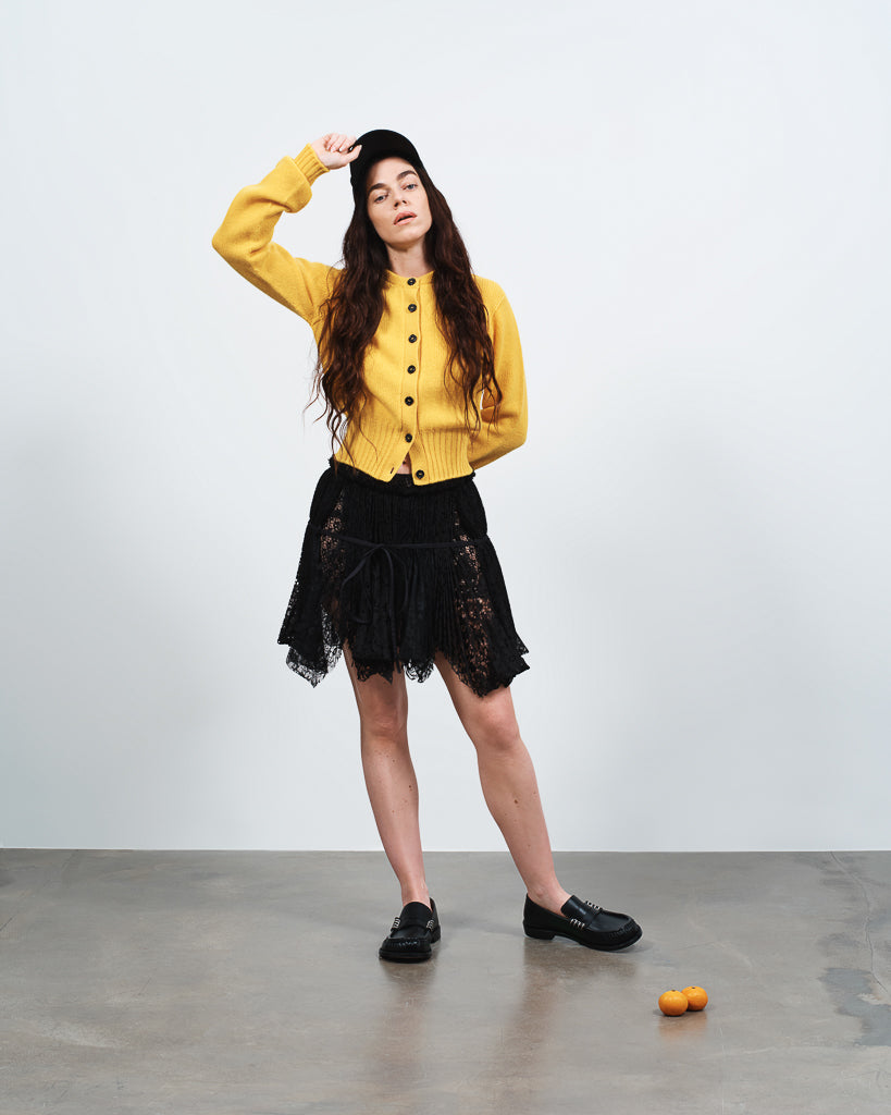 J.W.Anderson Mini Curtain Skirt Minirock Schwarz Spitze