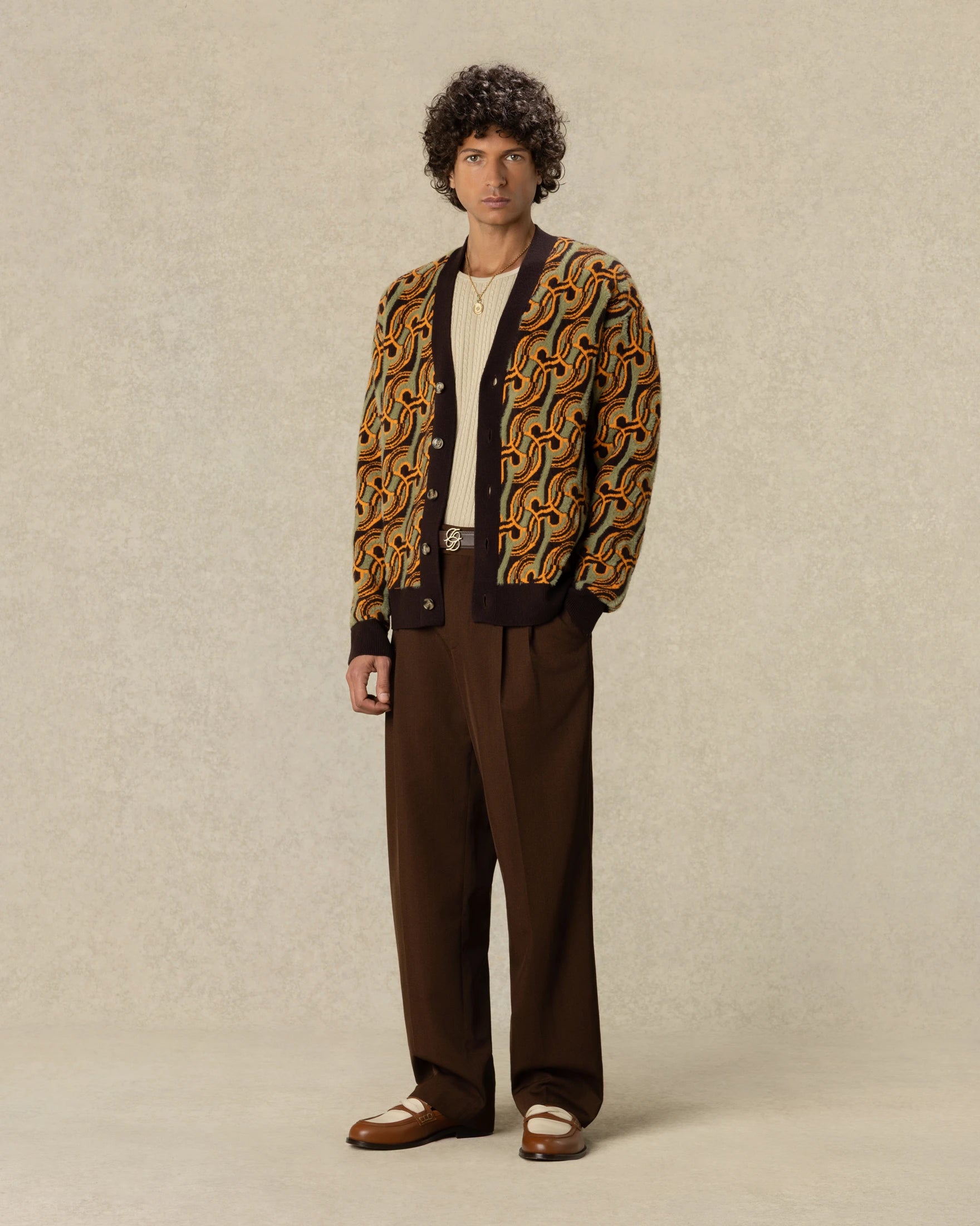 Drôle De Monsieur D Mirror Abstrait Cardigan khaki Strick