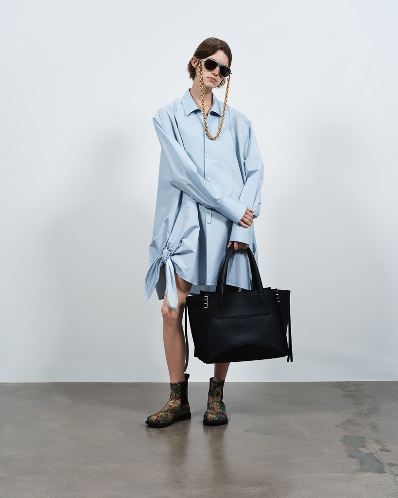 J.W.Anderson Dresses Knotted Silk Hemdkleid Hellblau