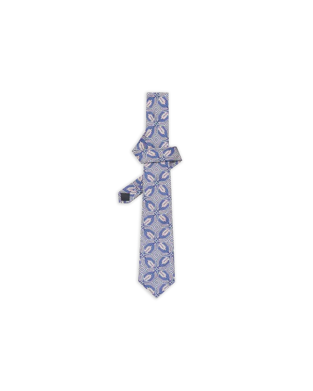 Drôle De Monsieur Silk Printed Caesar Tie Krawatte Navy Seide