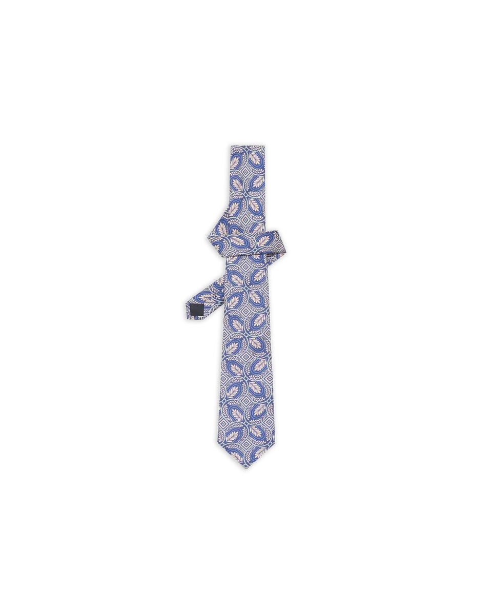 Drôle De Monsieur Silk Printed Caesar Tie Krawatte Navy Seide