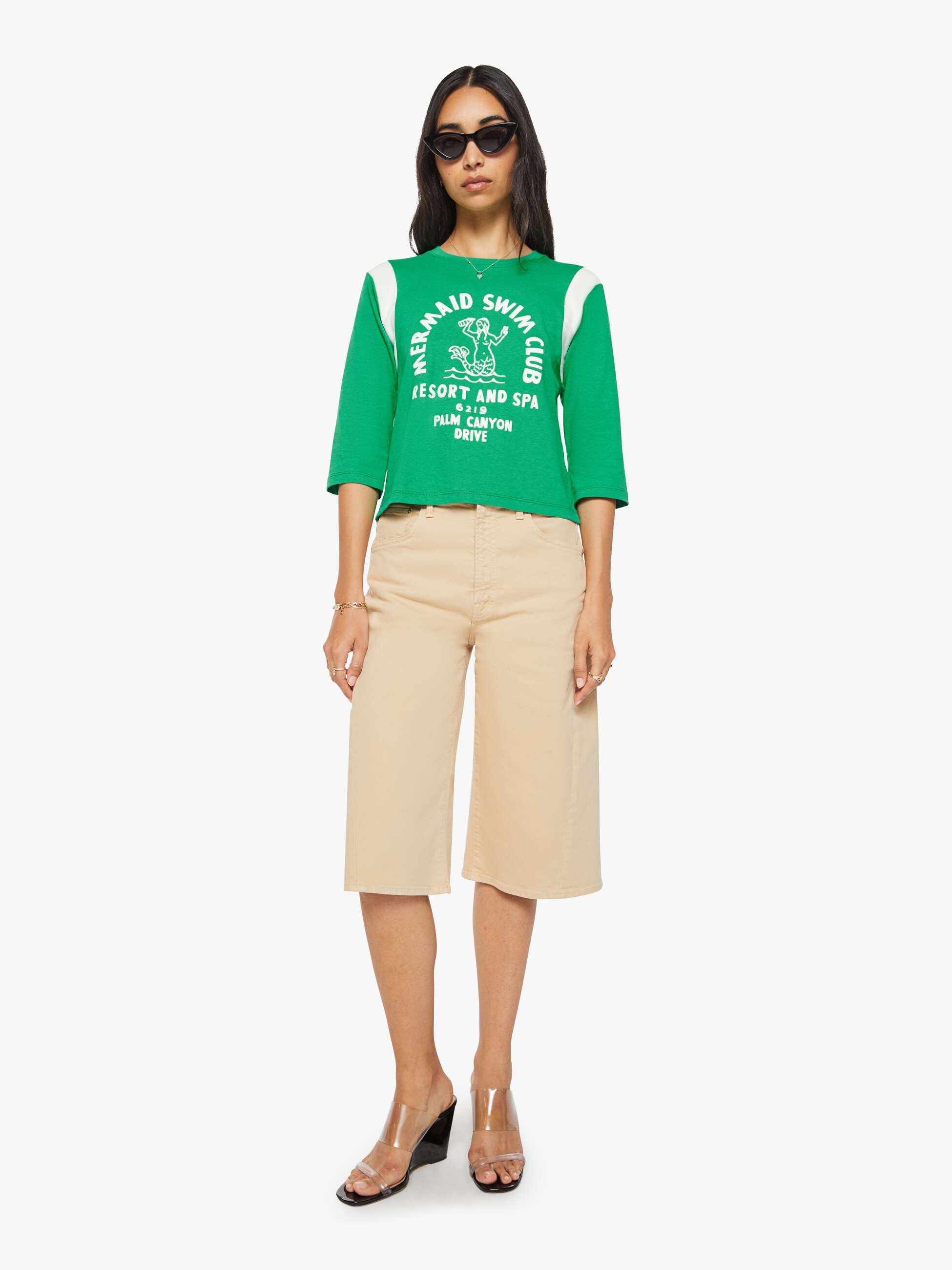 Mother Better Half Insert T-Shirt Mermaid Swim Club grün Baumwolle