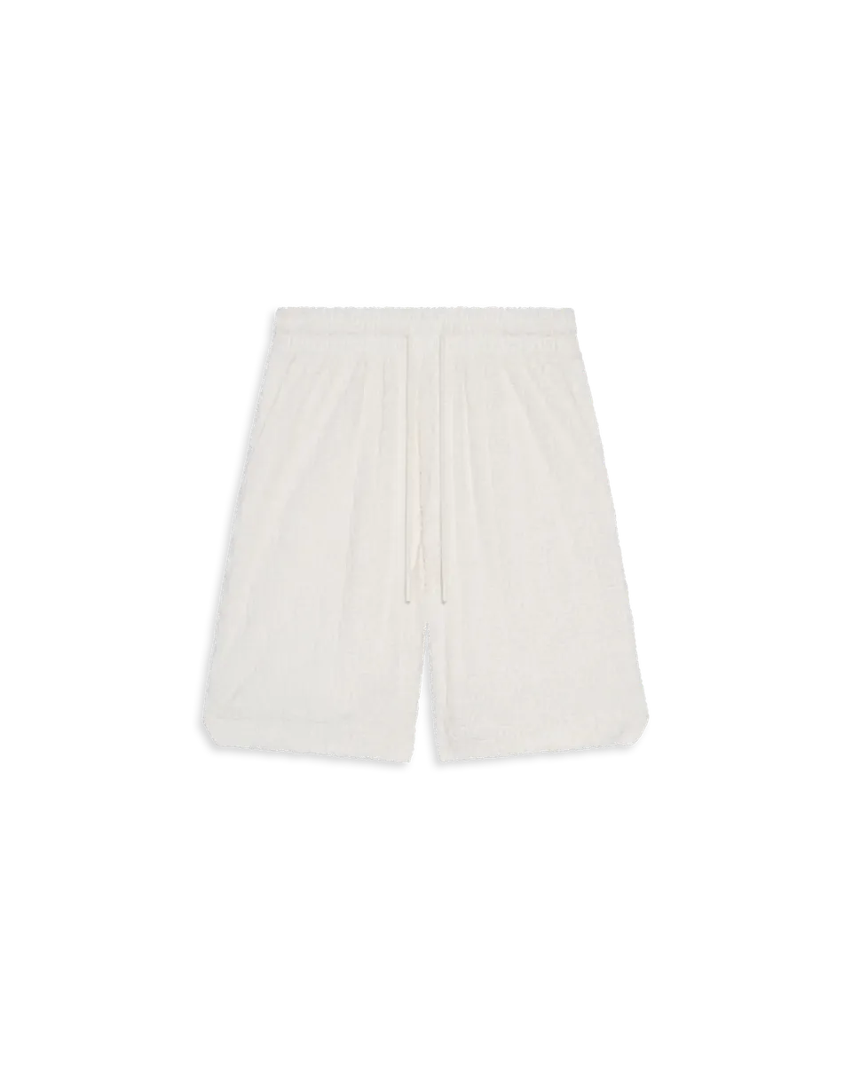 Drôle De Monsieur Monogramme Shorts Off-White Frottee Baumwolle