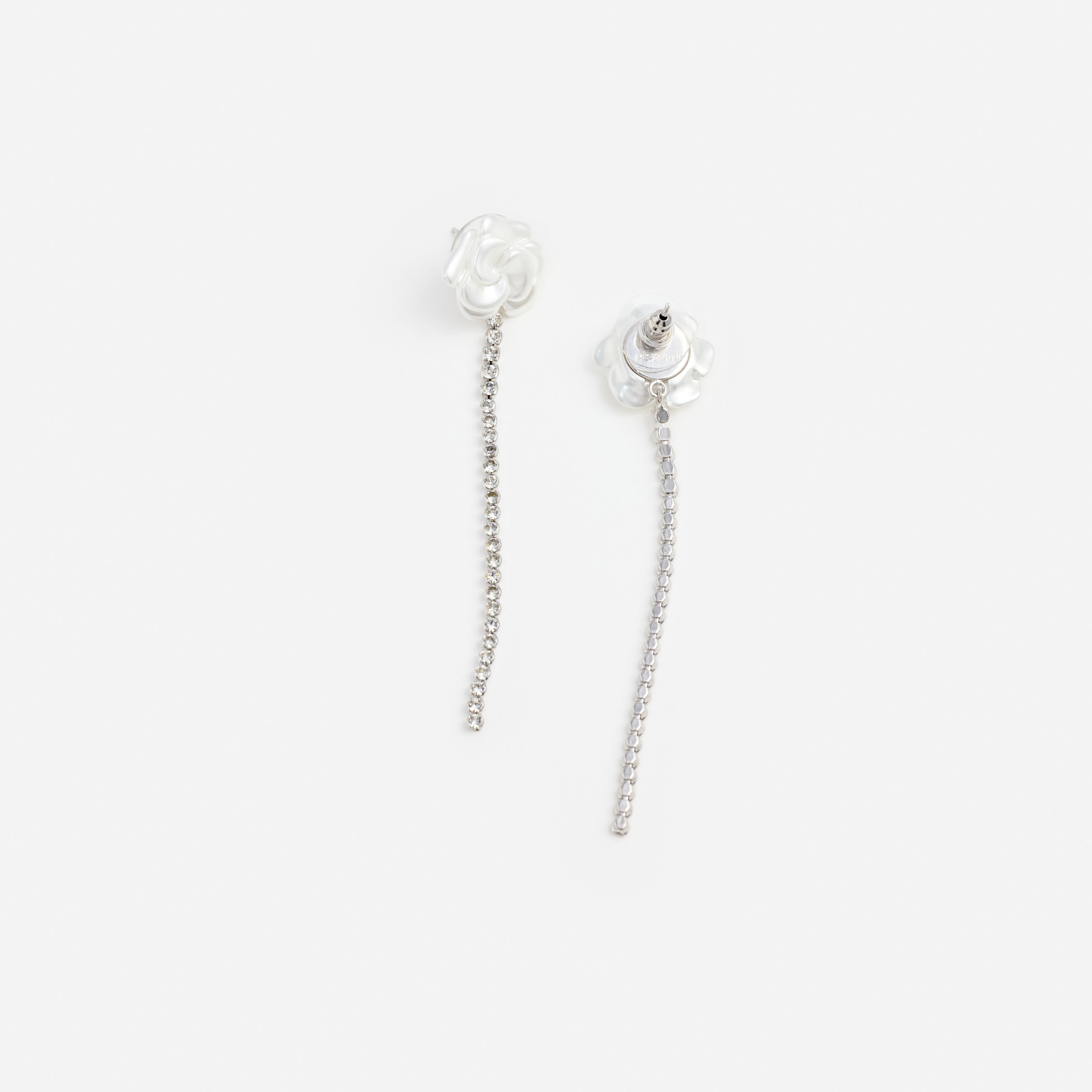 Self Portrait Pearl Flower Droplet Ohrringe Silber One Size