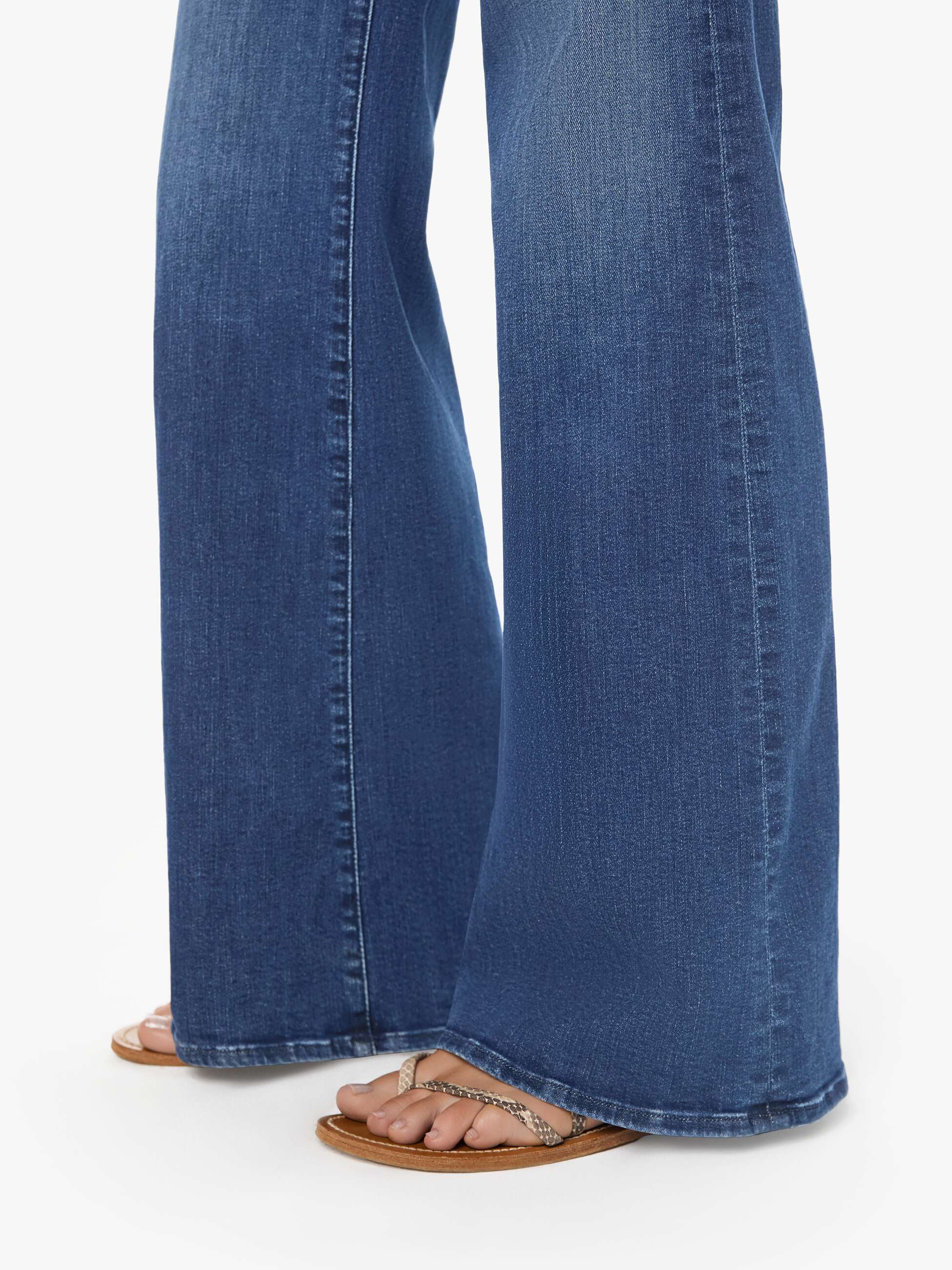 Mother Hustler Roller Sneak Jeans Dunkelblau Stretch