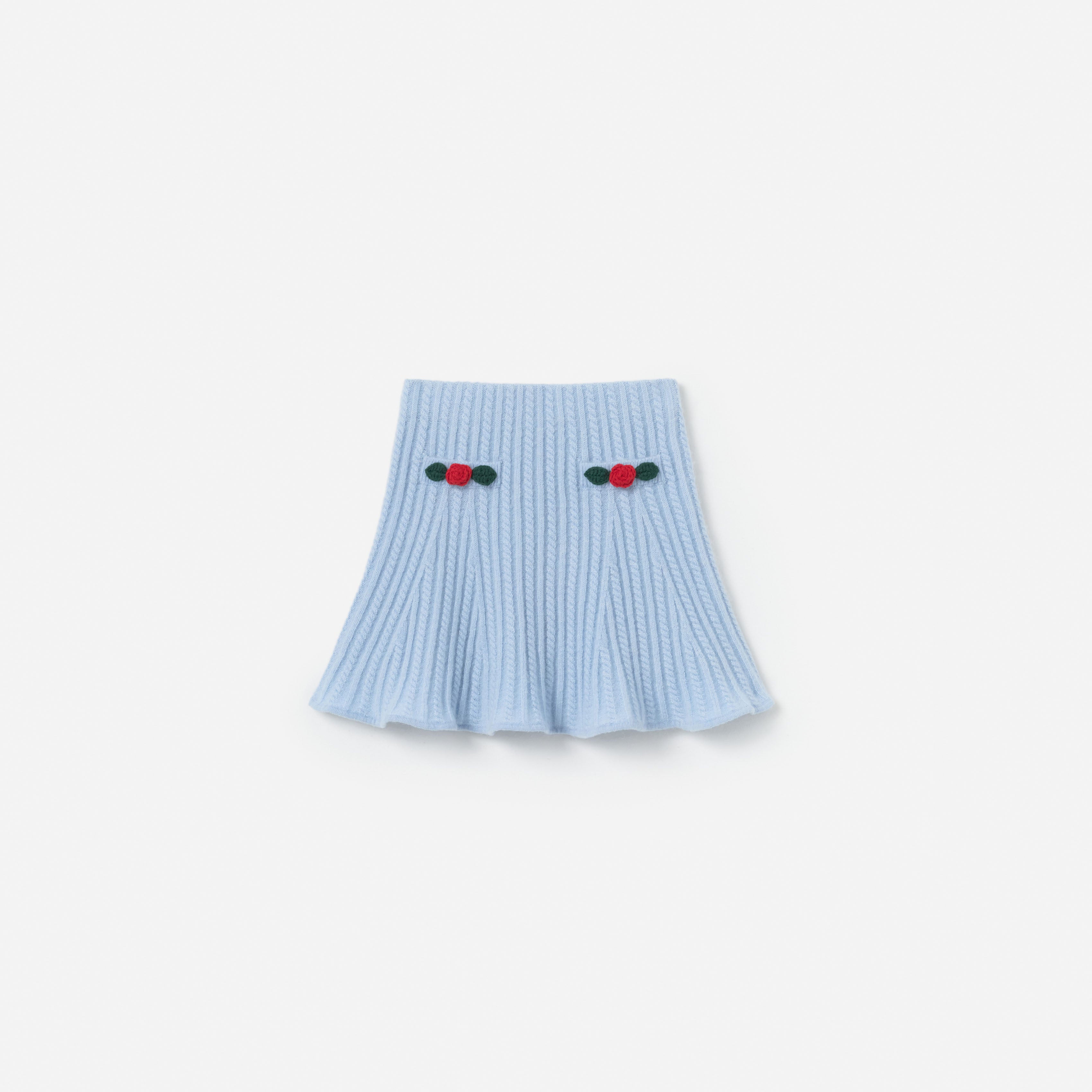 Self Portrait Blue Cable Knit Skirt Strickrock Blau Kinder