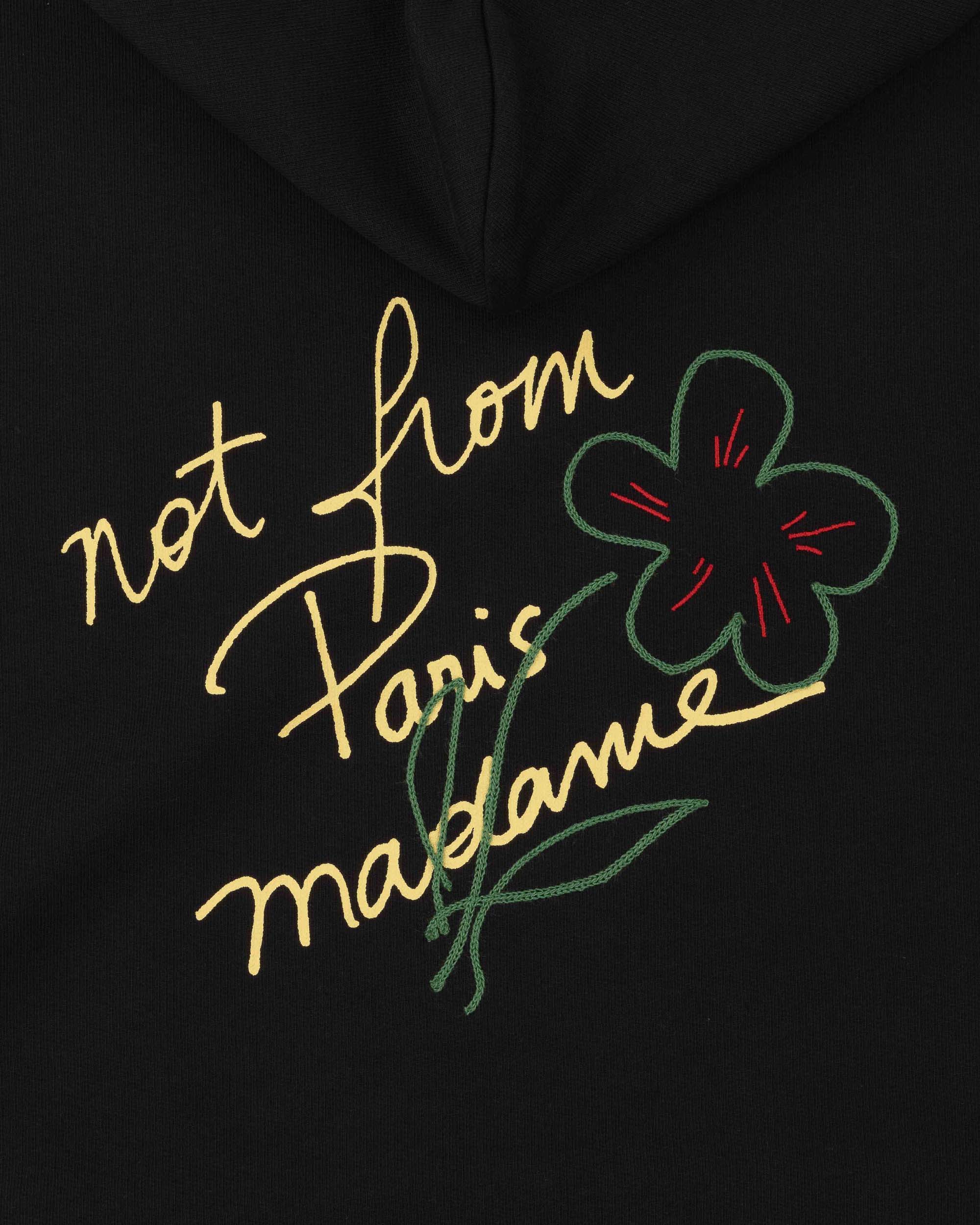 Drôle De Monsieur Slogan Hoodie Baumwolle Schwarz