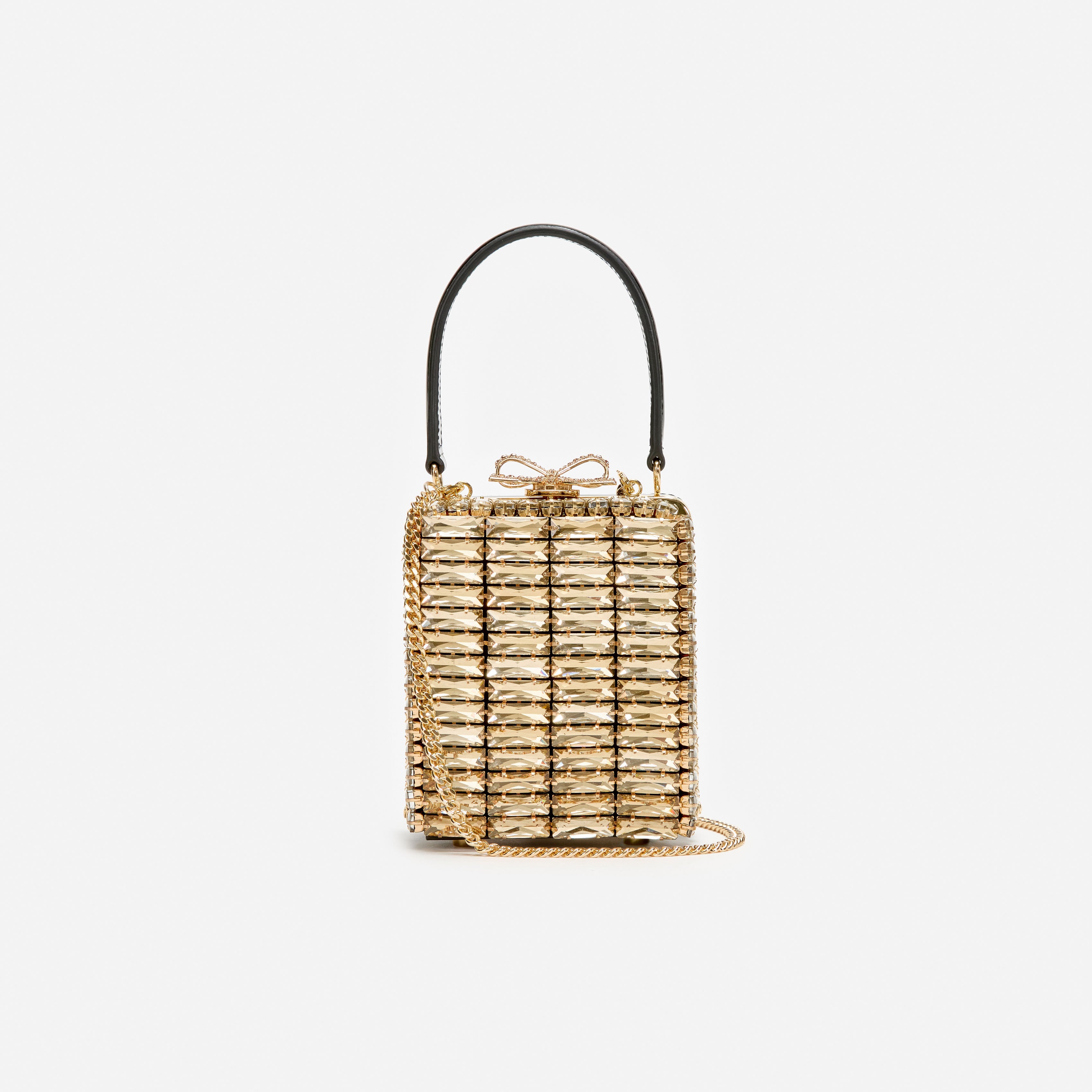 Self Portrait Gold Crystal Micro Tasche Gold One Size