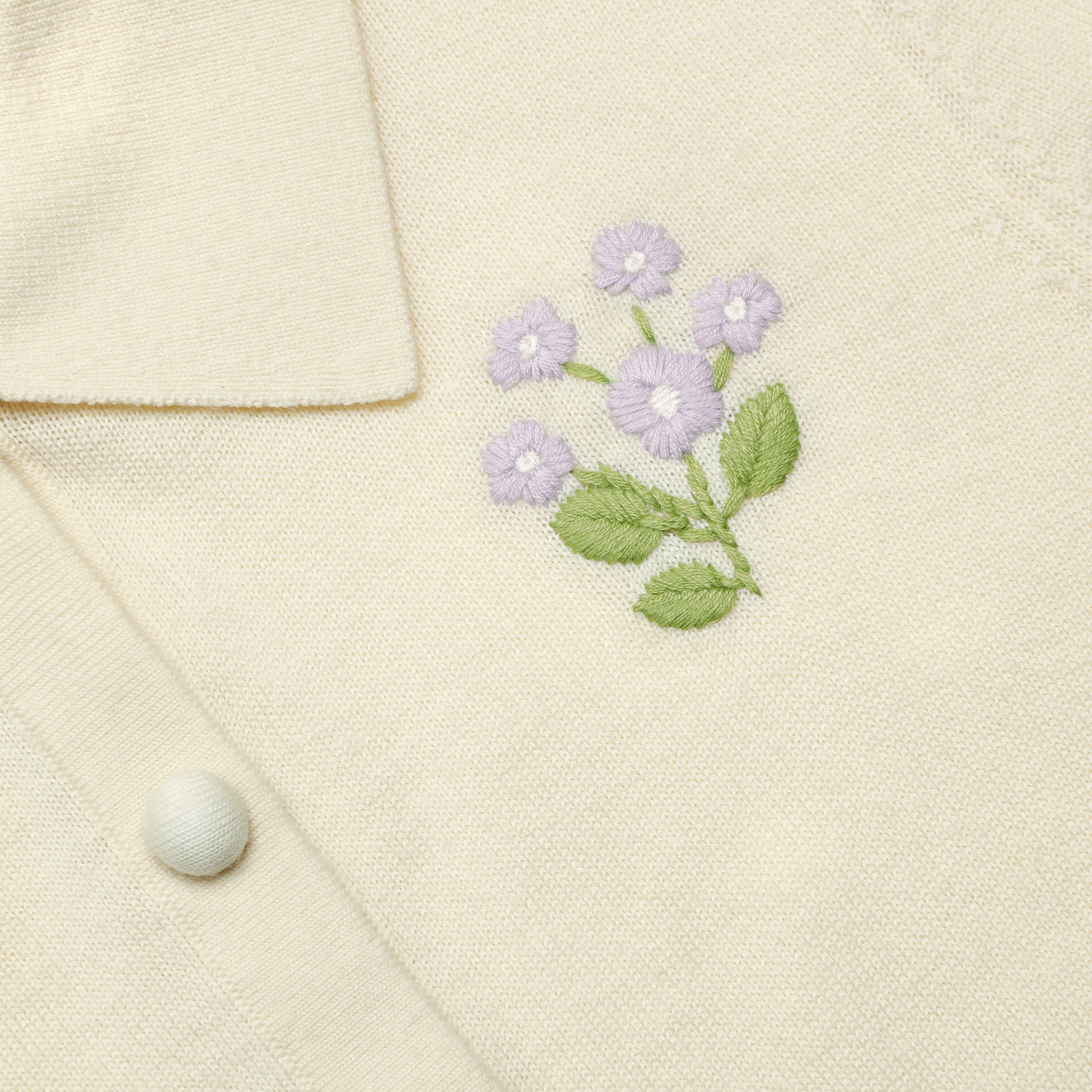 Self Portrait Flower Strickjacke Gelb Stickerei