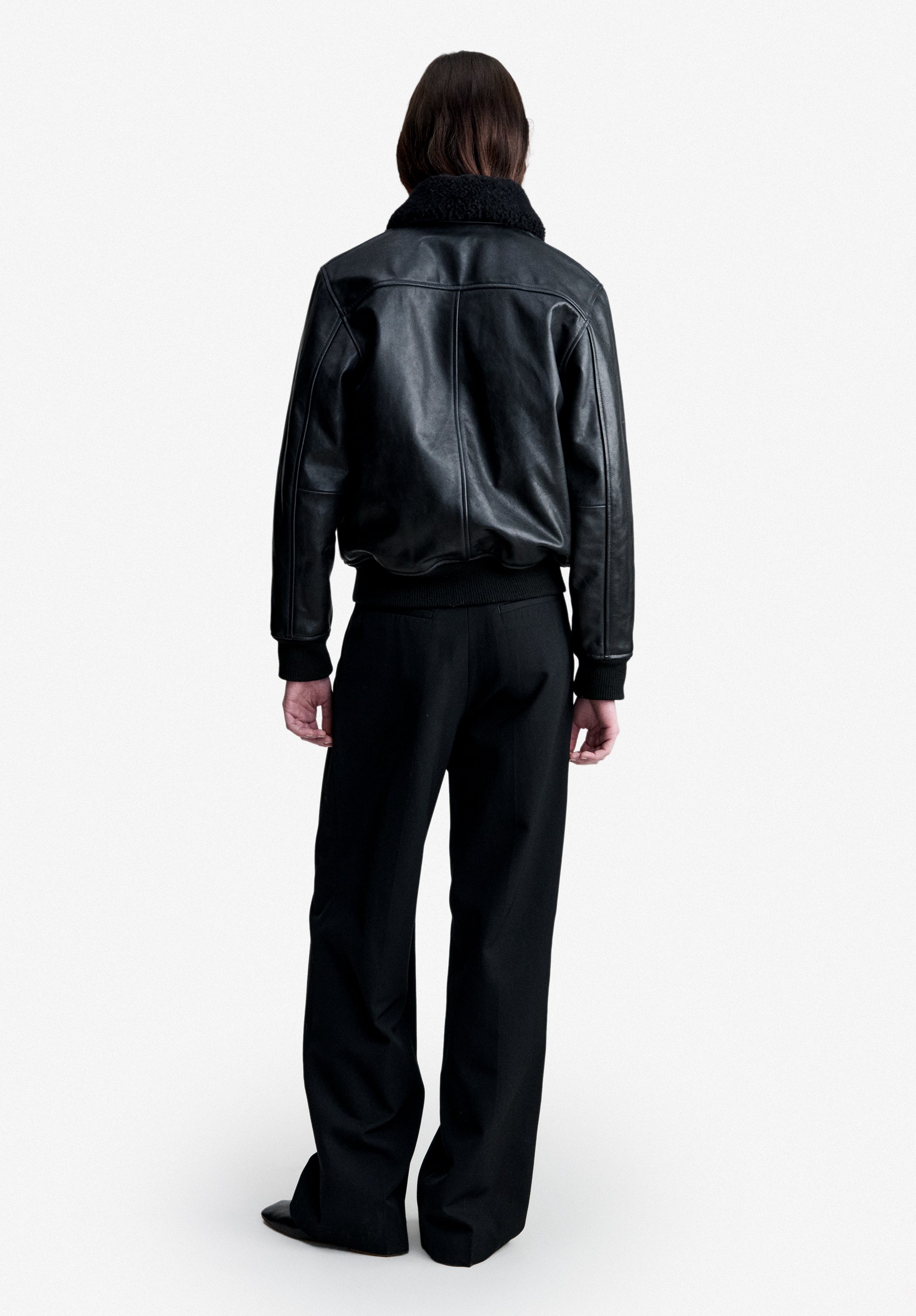 A.P.C. Baumwollhose schwarz weit Gr.38 Falten Bundhose