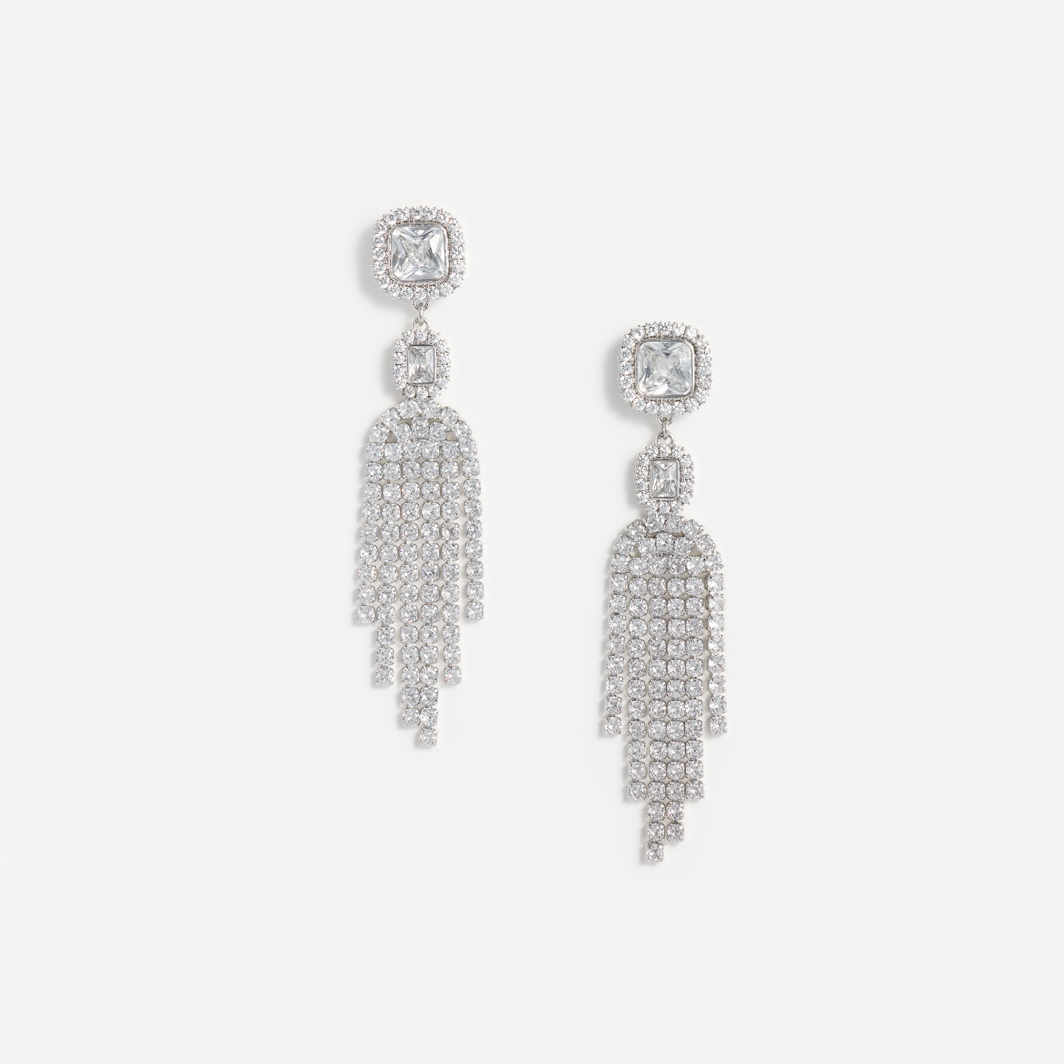 Self Portrait Silver Crystal Ohrringe Silber Tropfen