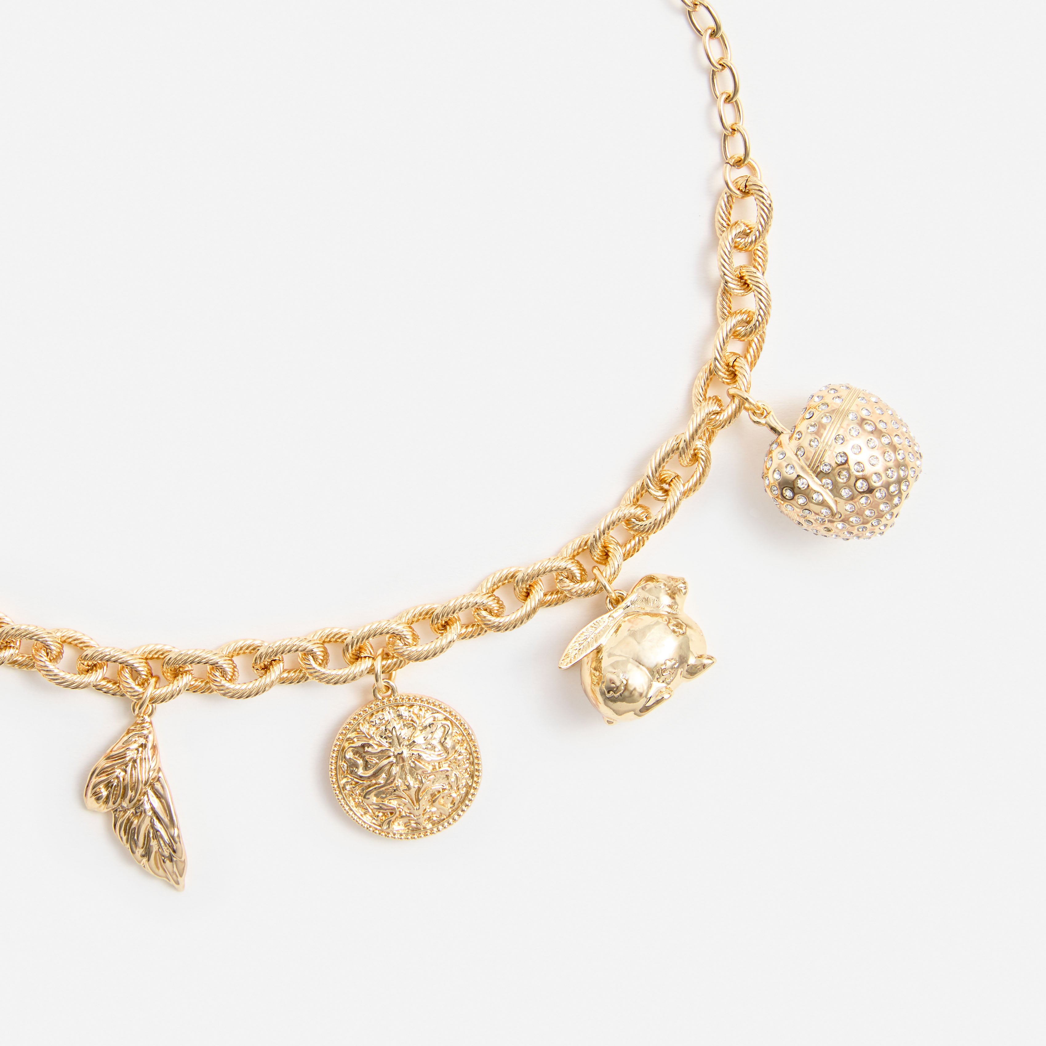 Self Portrait Gold Charm Armband Gold Messing One Size