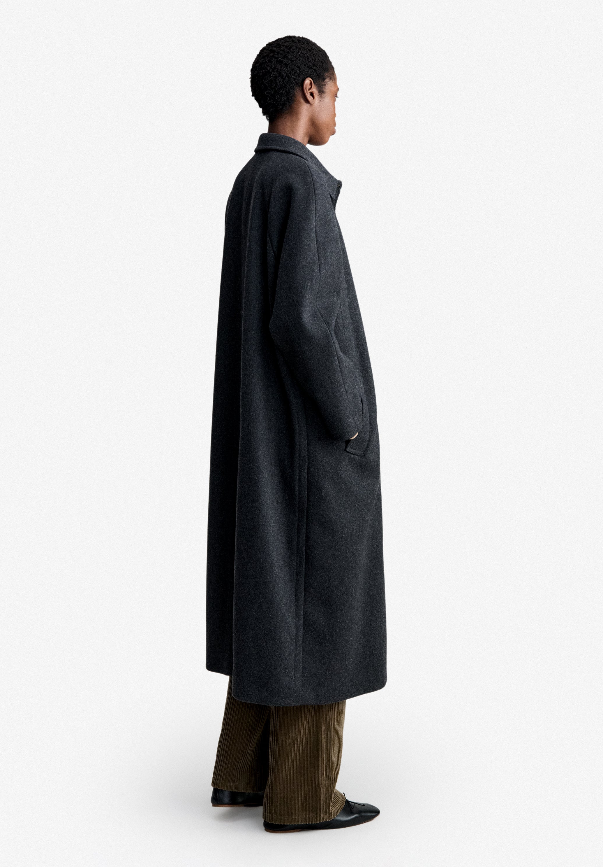 A.P.C. Mac Wollmantel anthrazit meliert Oversize Gr.34-42