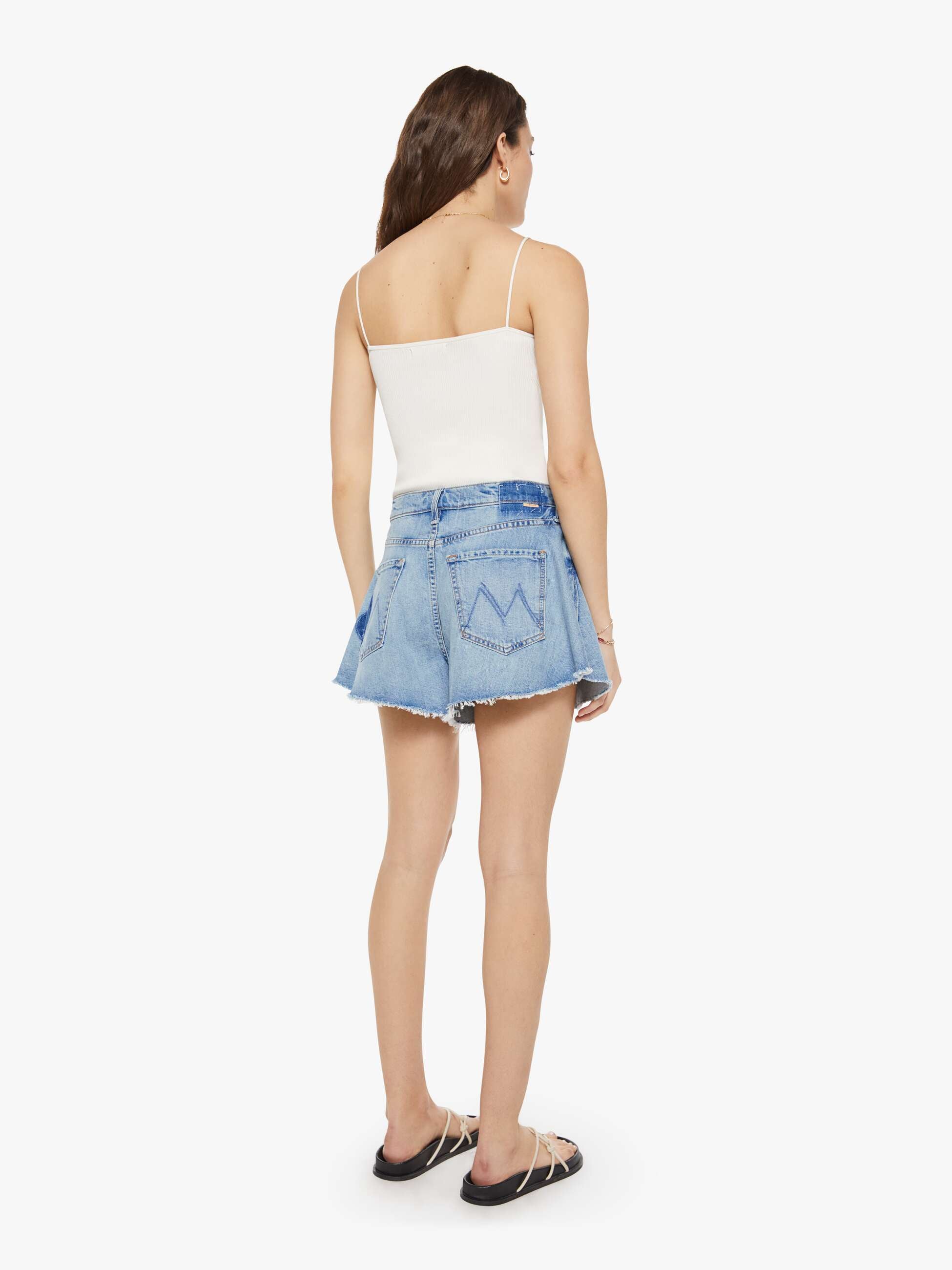 Mother Flutter Short Fray Shorts I Confess Hellblau