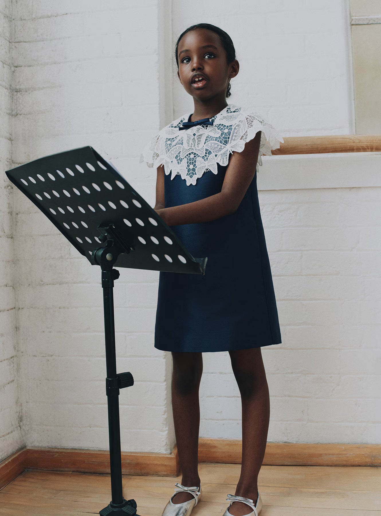 Self Portrait Dresses Navy Taffeta Butterfly Kinderkleid Navy