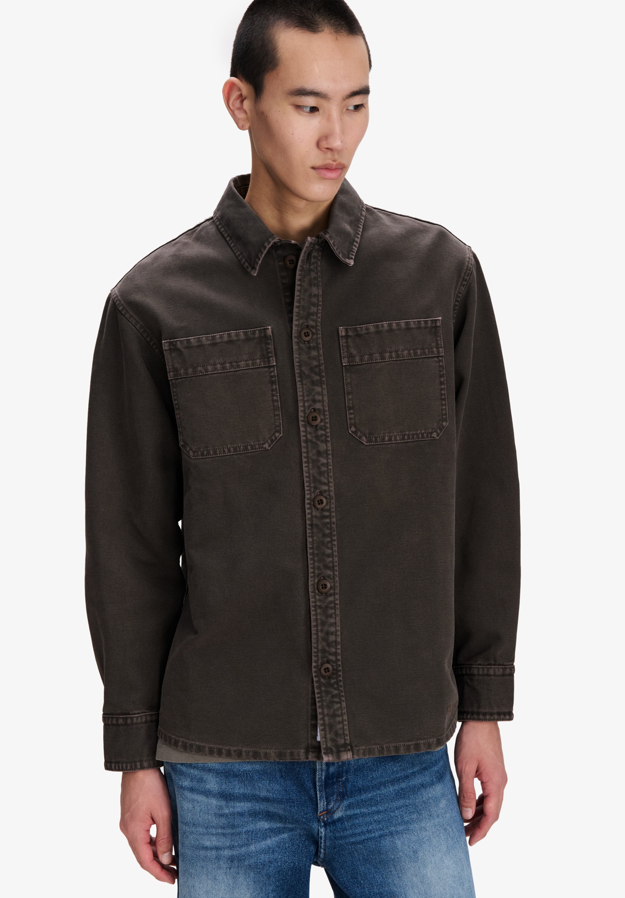 A.P.C. Workwear-Overshirt Braun recycelte Baumwolle L